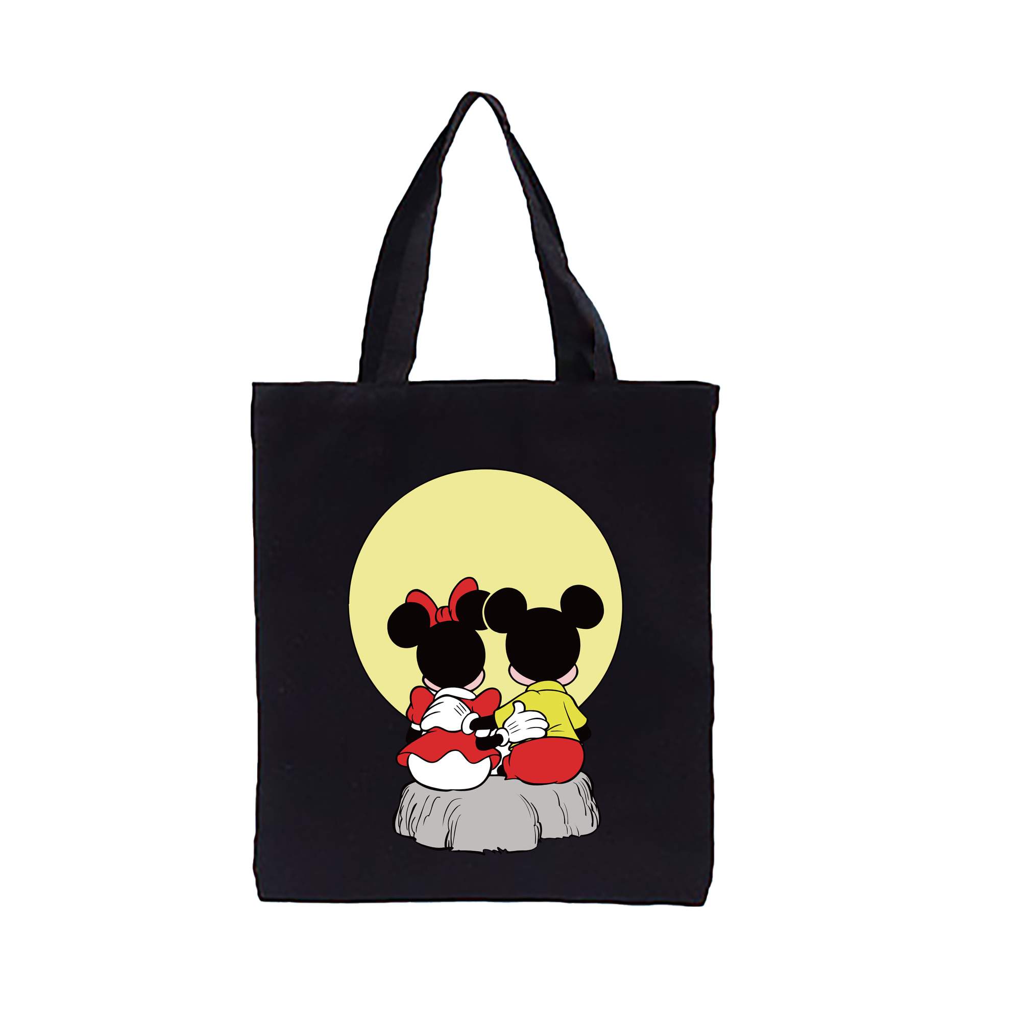 （画像用） ミッキーマウス Mickey Mouse 縦型キャンバス生地手提げバッグ　トートバッグ