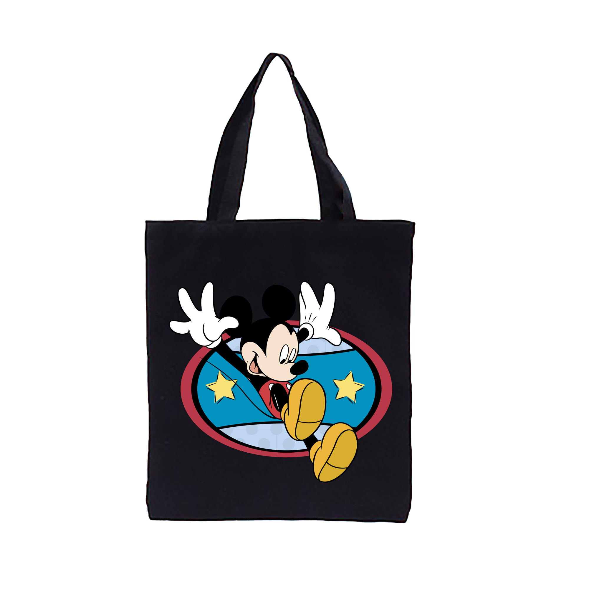 （画像用） ミッキーマウス Mickey Mouse 縦型キャンバス生地手提げバッグ　トートバッグ