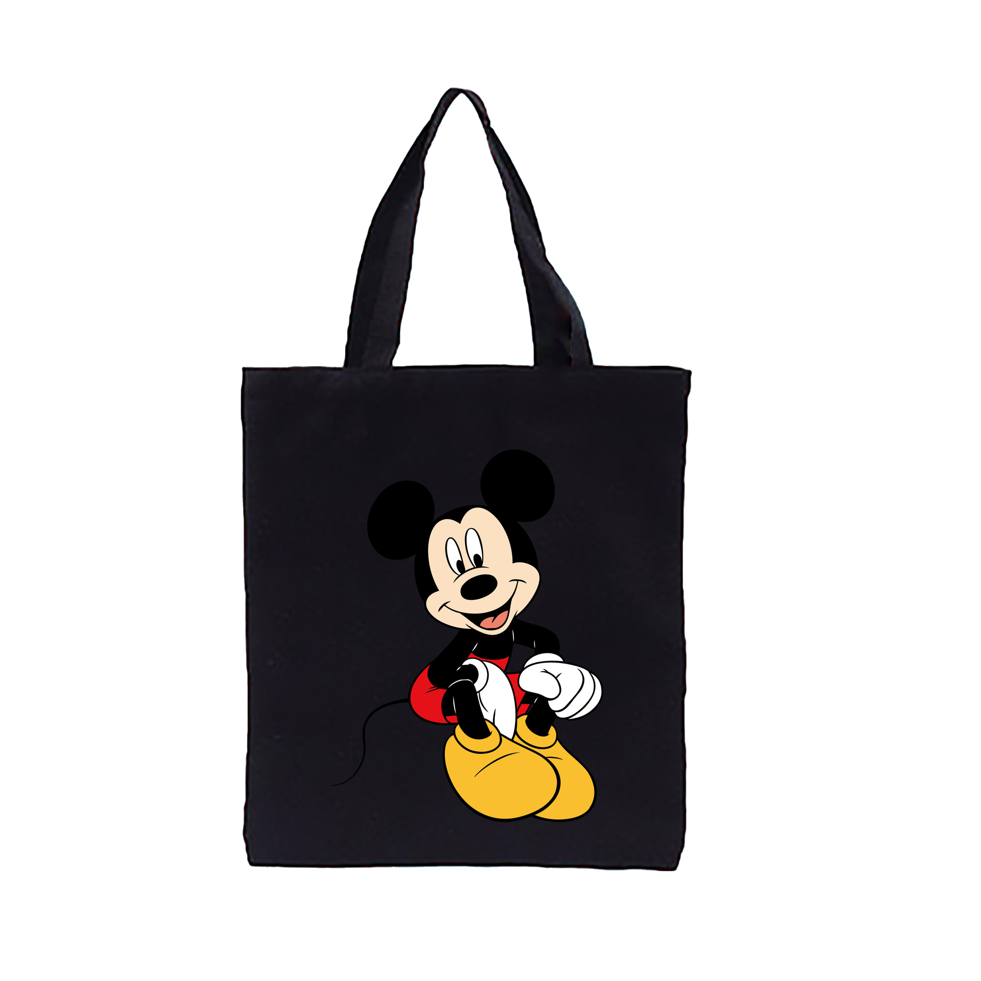 （画像用） ミッキーマウス Mickey Mouse 縦型キャンバス生地手提げバッグ　トートバッグ