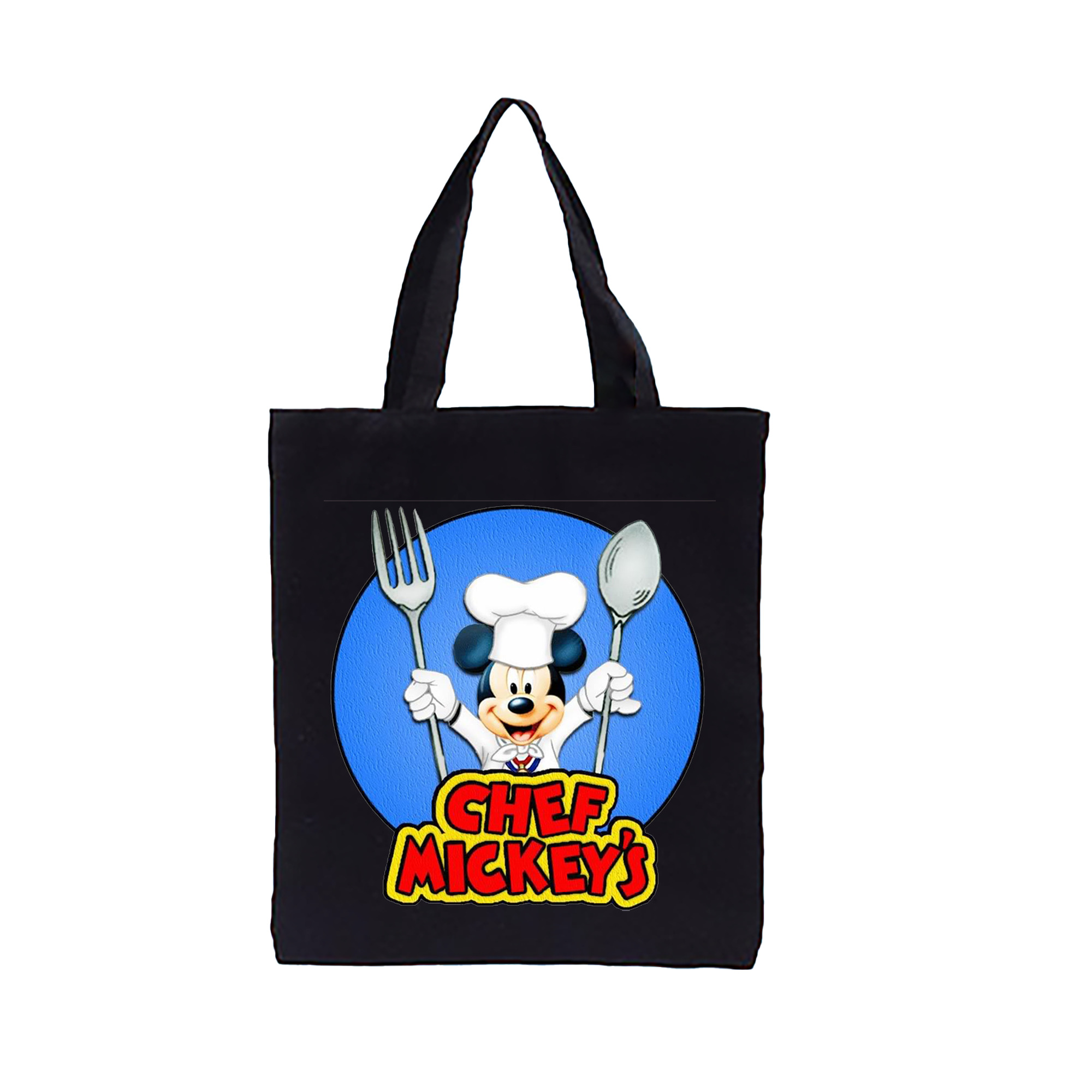 （画像用） ミッキーマウス Mickey Mouse 縦型キャンバス生地手提げバッグ　トートバッグ