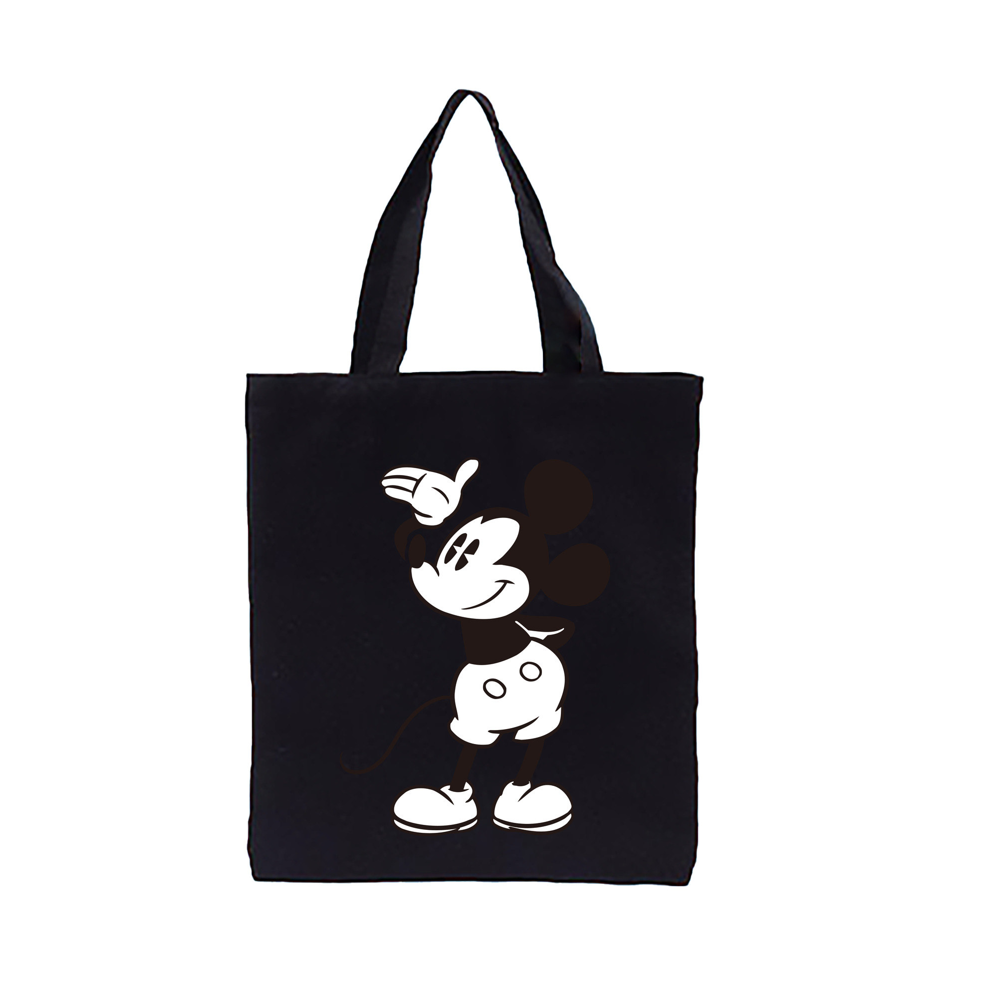 （画像用） ミッキーマウス Mickey Mouse 縦型キャンバス生地手提げバッグ　トートバッグ