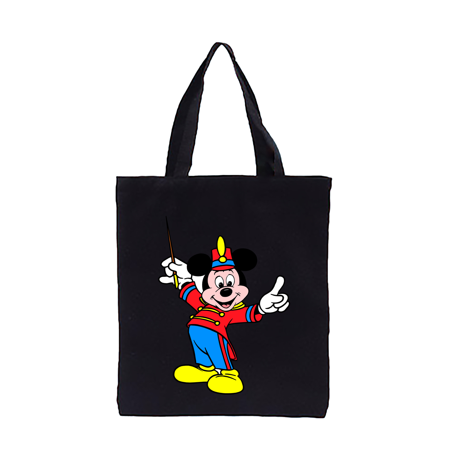 （画像用） ミッキーマウス Mickey Mouse 縦型キャンバス生地手提げバッグ　トートバッグ