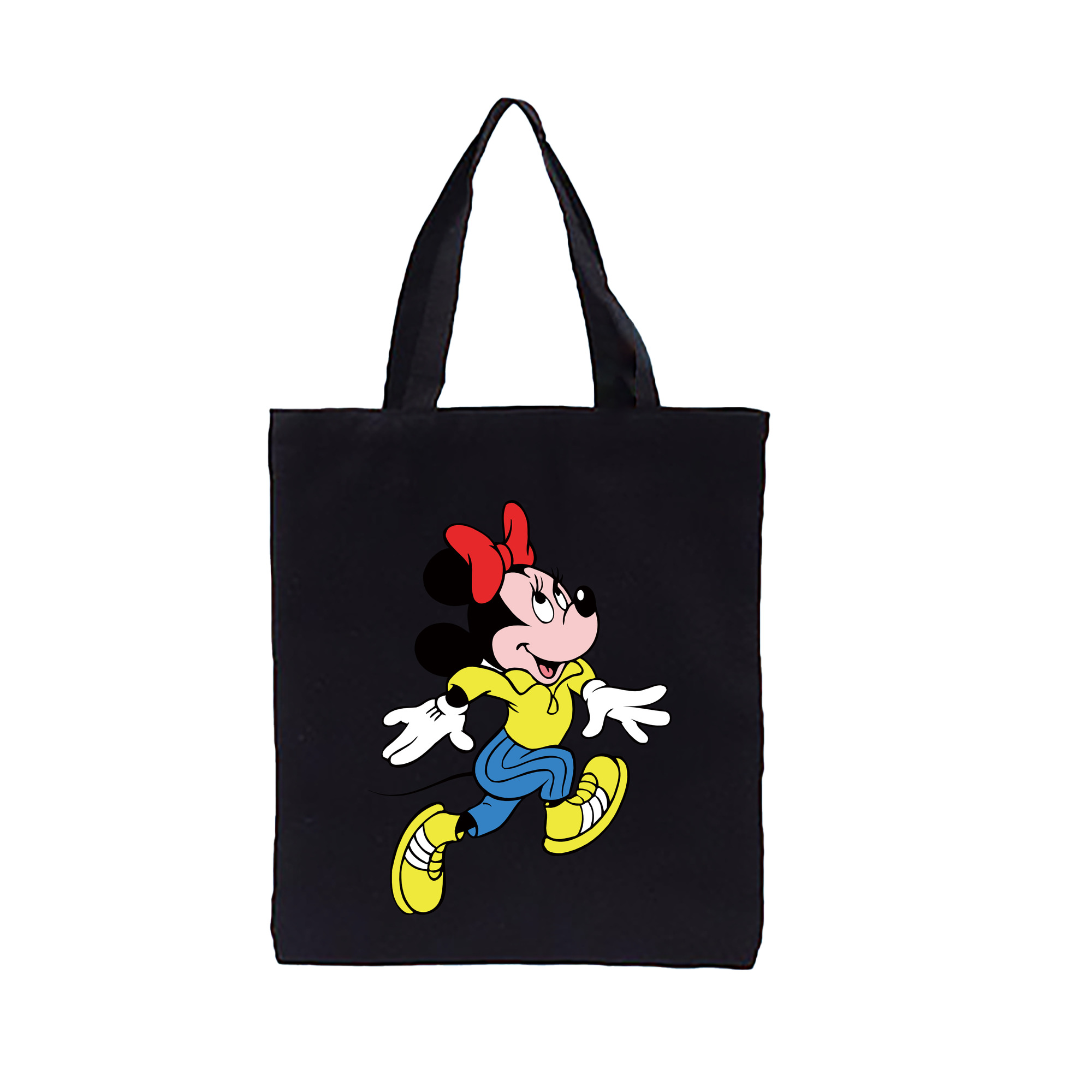 （画像用） ミッキーマウス Mickey Mouse 縦型キャンバス生地手提げバッグ　トートバッグ