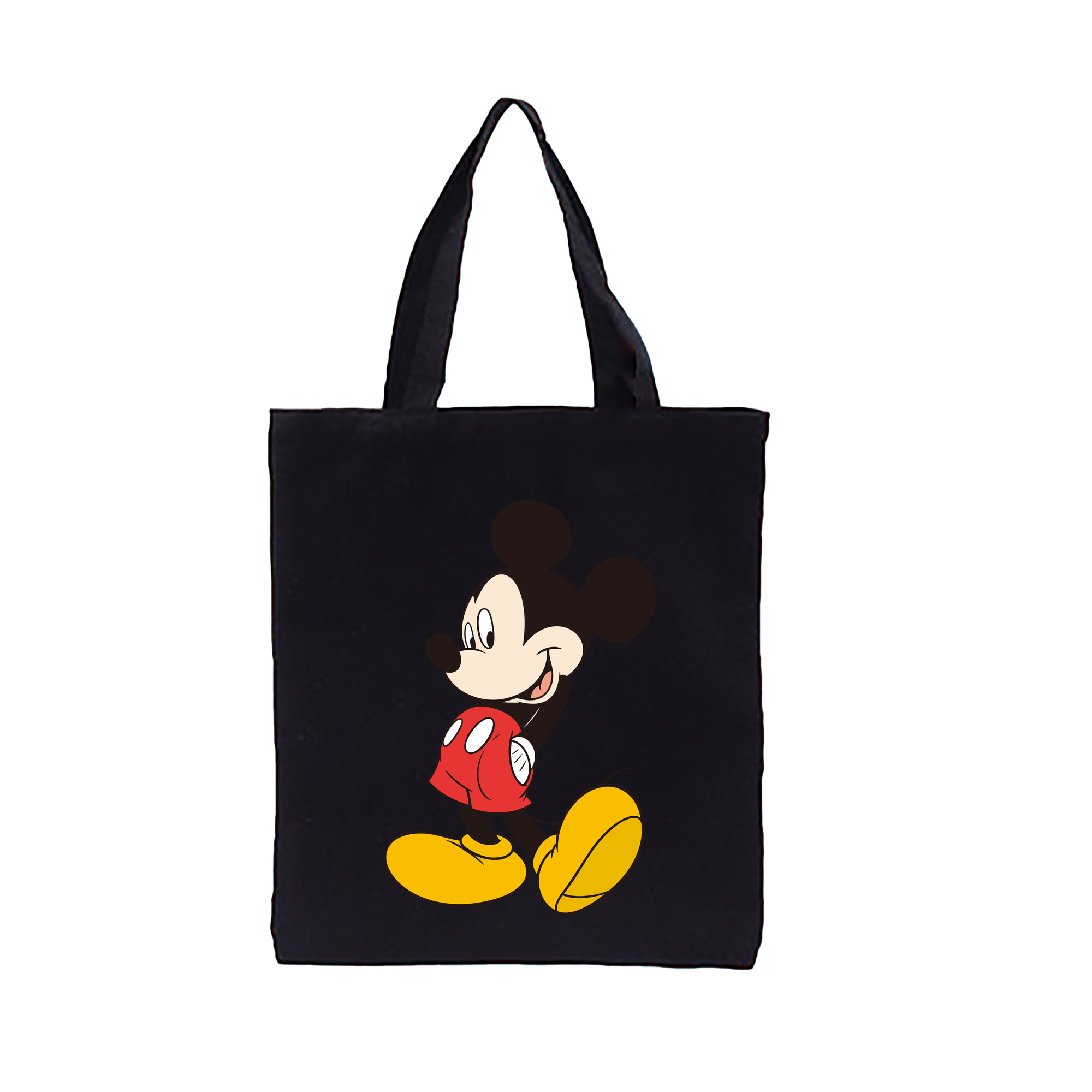 （画像用） ミッキーマウス Mickey Mouse 縦型キャンバス生地手提げバッグ　トートバッグ