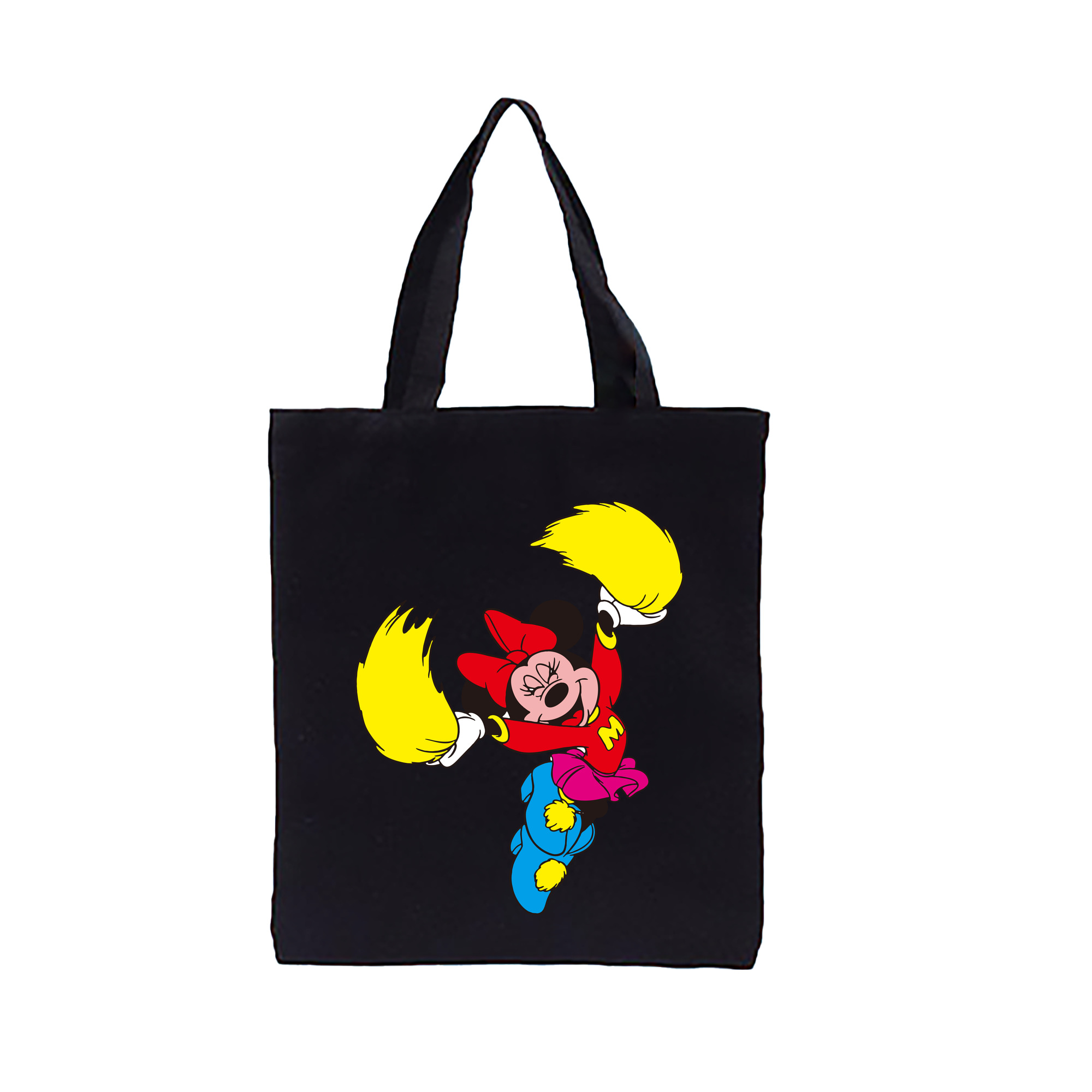 （画像用） ミッキーマウス Mickey Mouse 縦型キャンバス生地手提げバッグ　トートバッグ