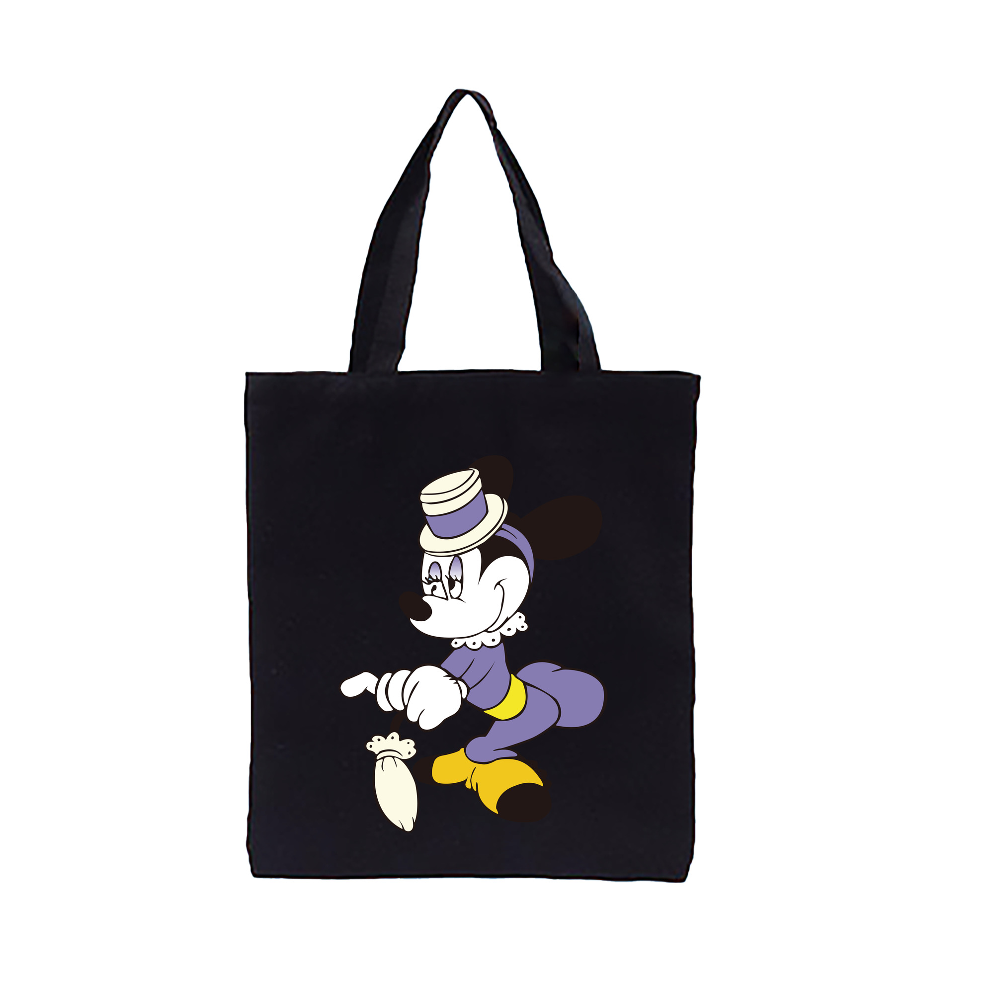 （画像用） ミッキーマウス Mickey Mouse 縦型キャンバス生地手提げバッグ　トートバッグ