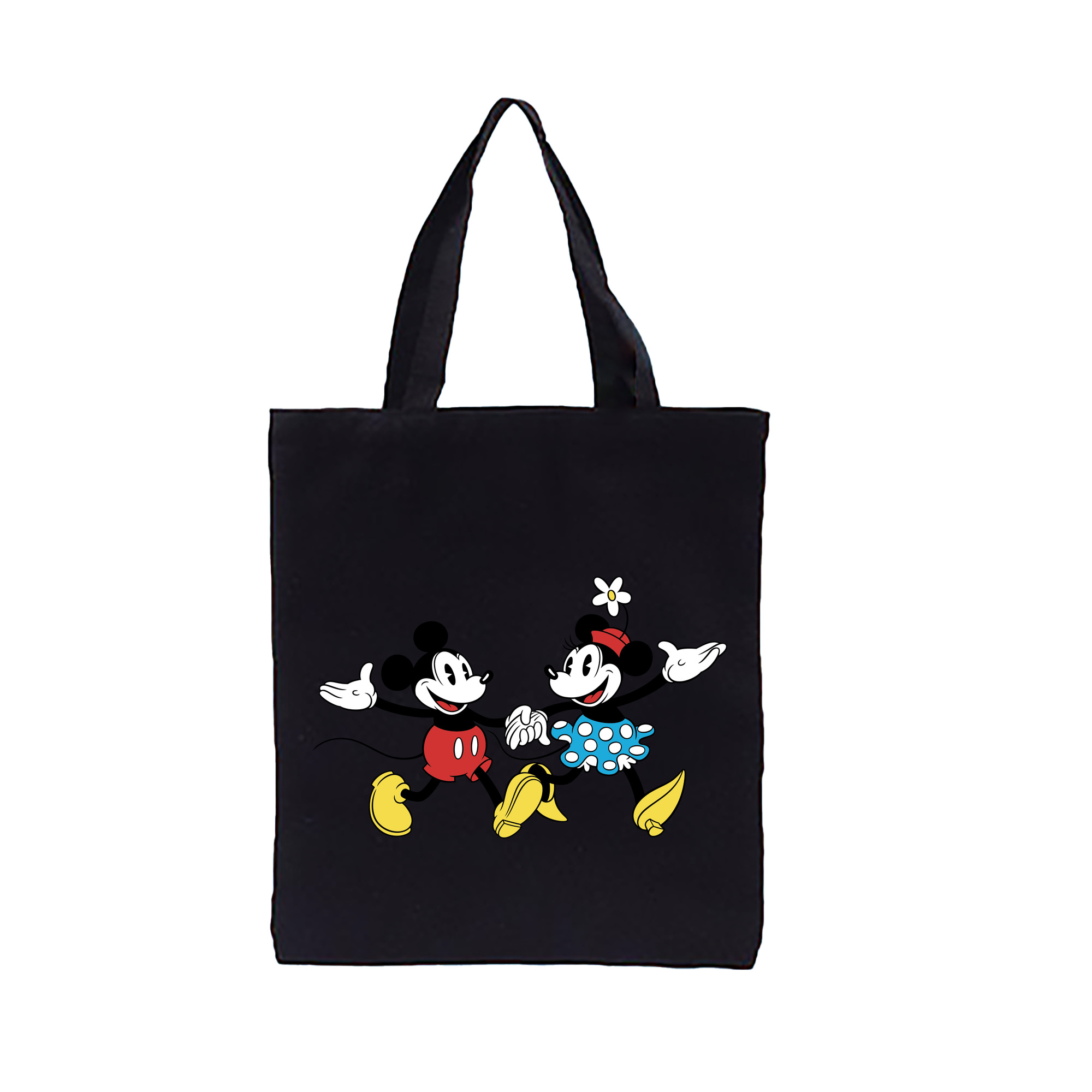 （画像用） ミッキーマウス Mickey Mouse 縦型キャンバス生地手提げバッグ　トートバッグ