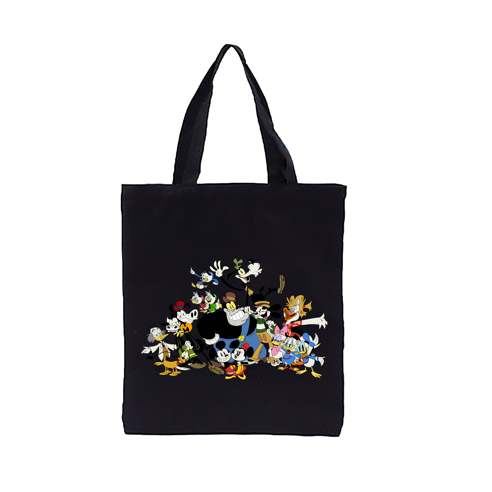 （画像用） ミッキーマウス Mickey Mouse 縦型キャンバス生地手提げバッグ　トートバッグ