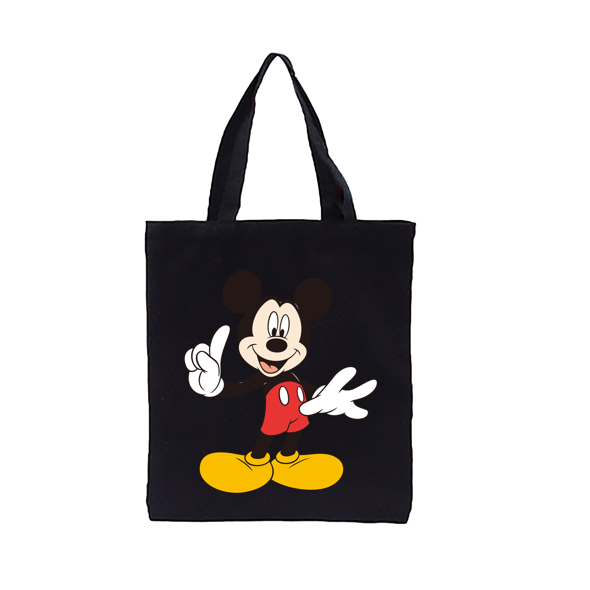 （画像用） ミッキーマウス Mickey Mouse 縦型キャンバス生地手提げバッグ　トートバッグ