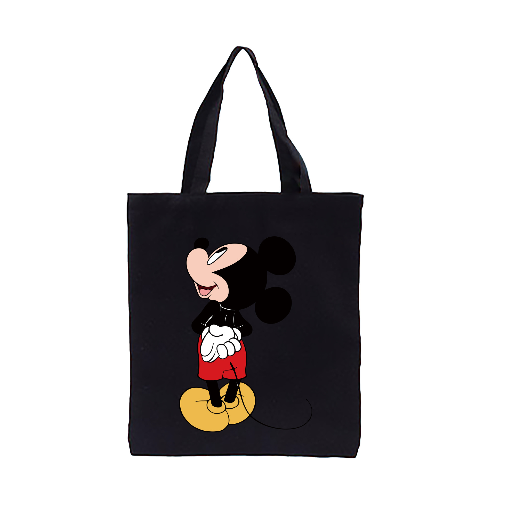 （画像用） ミッキーマウス Mickey Mouse 縦型キャンバス生地手提げバッグ　トートバッグ