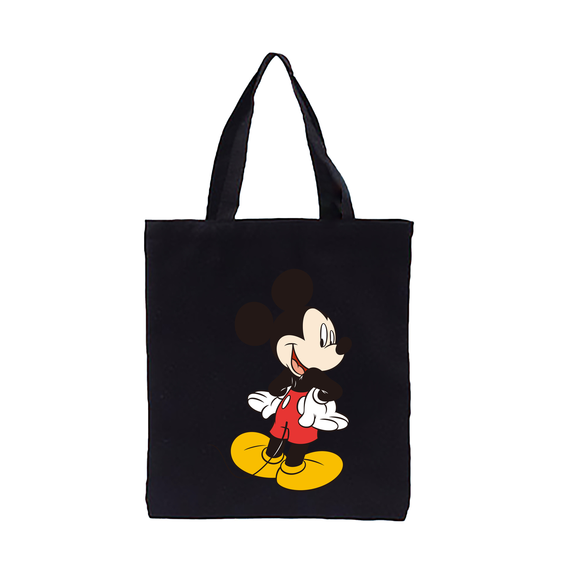 （画像用） ミッキーマウス Mickey Mouse 縦型キャンバス生地手提げバッグ　トートバッグ