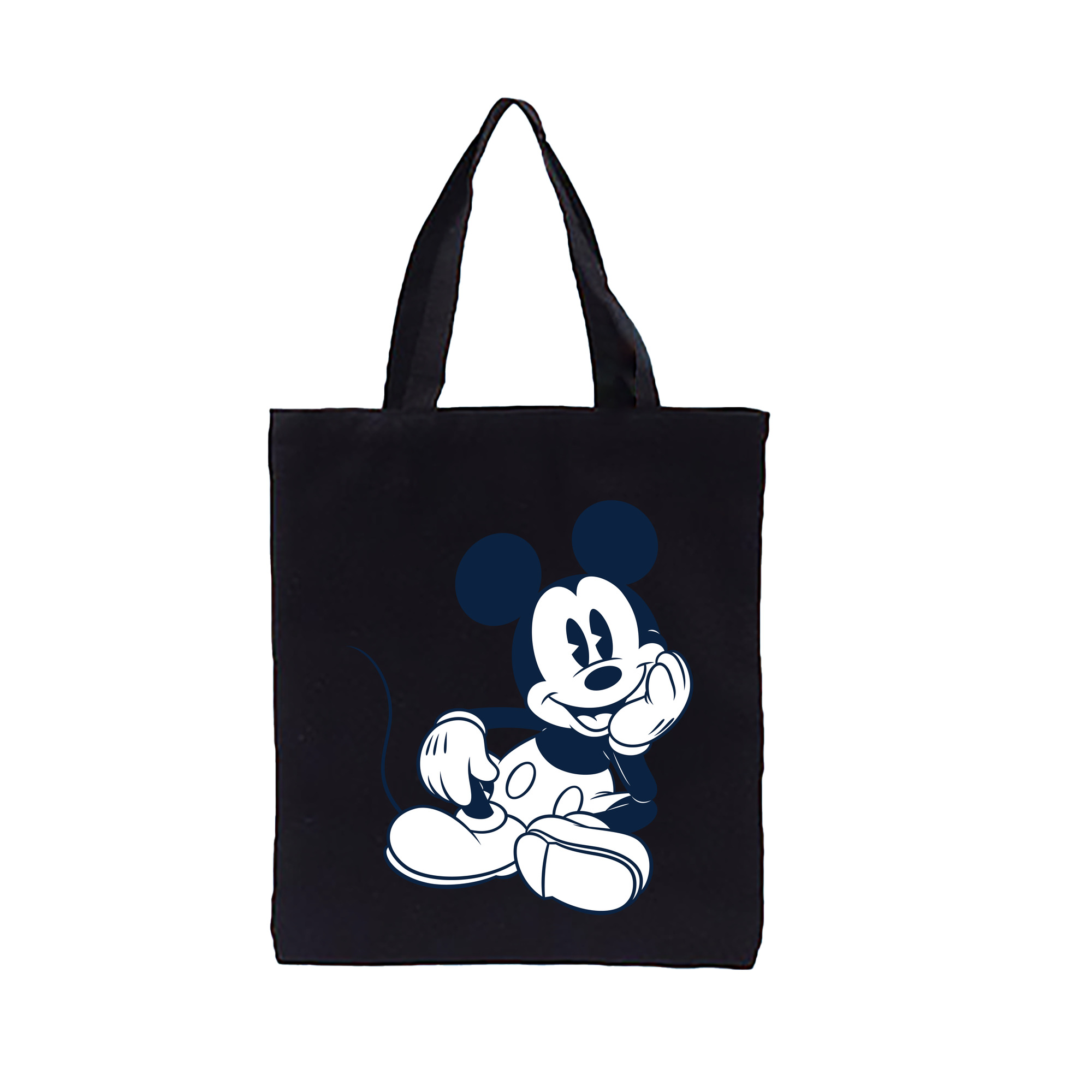 （画像用） ミッキーマウス Mickey Mouse 縦型キャンバス生地手提げバッグ　トートバッグ