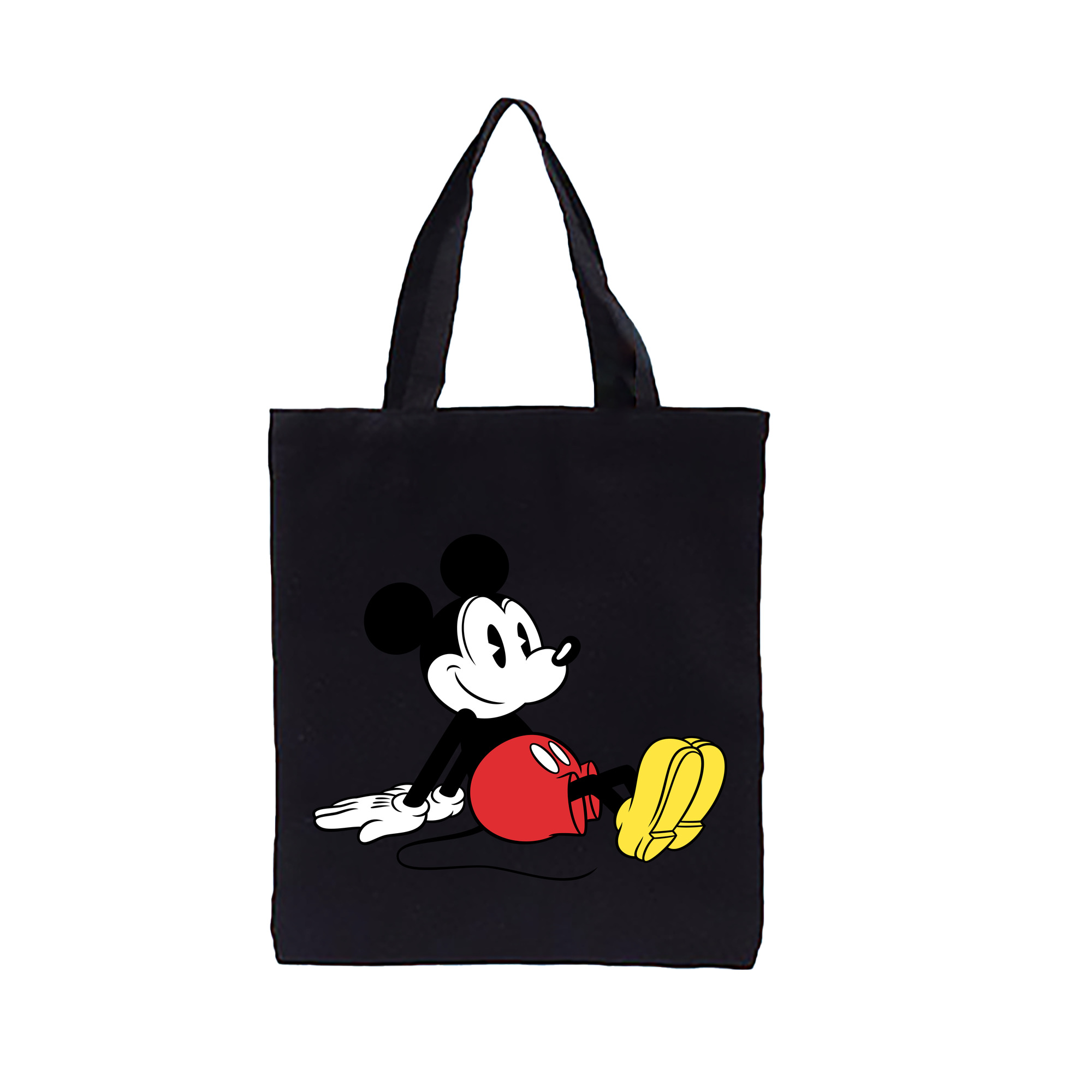 （画像用） ミッキーマウス Mickey Mouse 縦型キャンバス生地手提げバッグ　トートバッグ