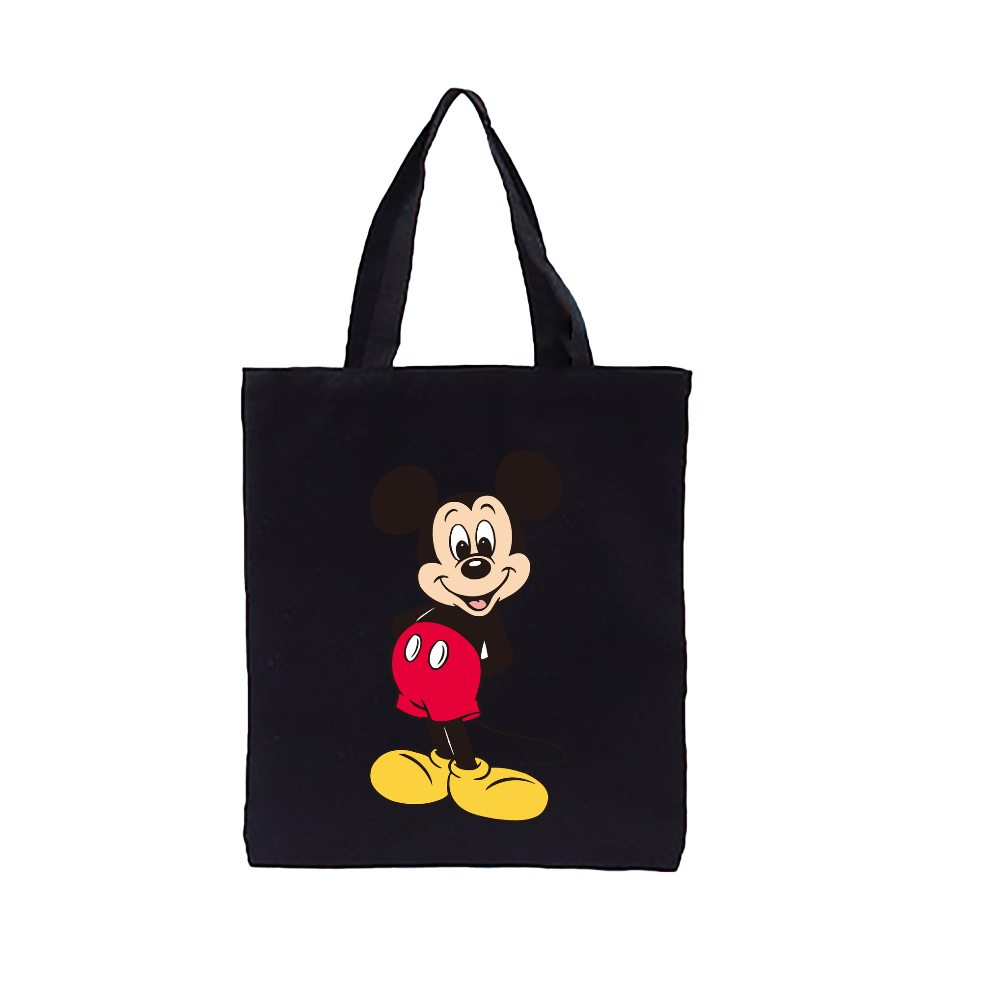 （画像用） ミッキーマウス Mickey Mouse 縦型キャンバス生地手提げバッグ　トートバッグ