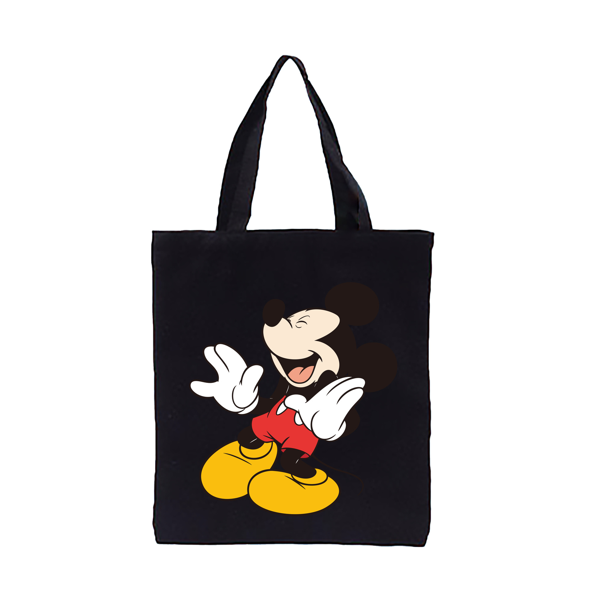 （画像用） ミッキーマウス Mickey Mouse 縦型キャンバス生地手提げバッグ　トートバッグ