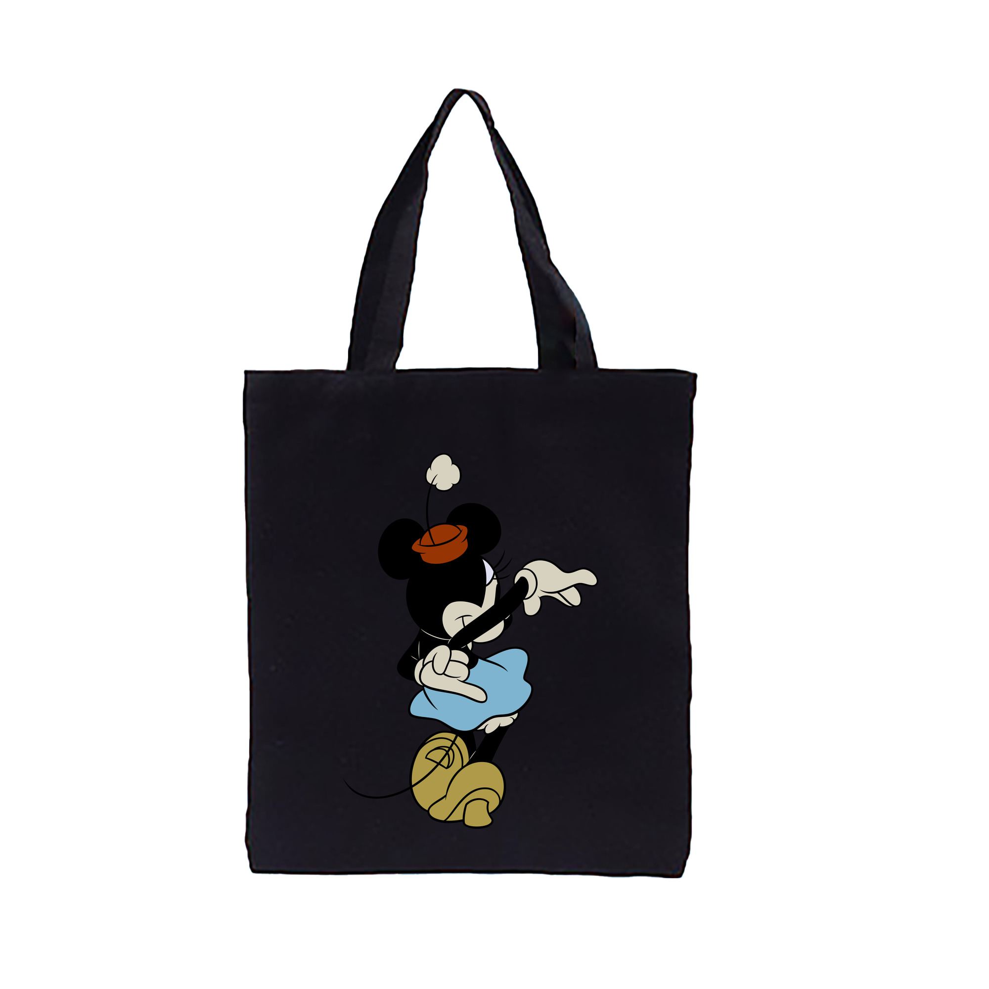 （画像用） ミッキーマウス Mickey Mouse 縦型キャンバス生地手提げバッグ　トートバッグ