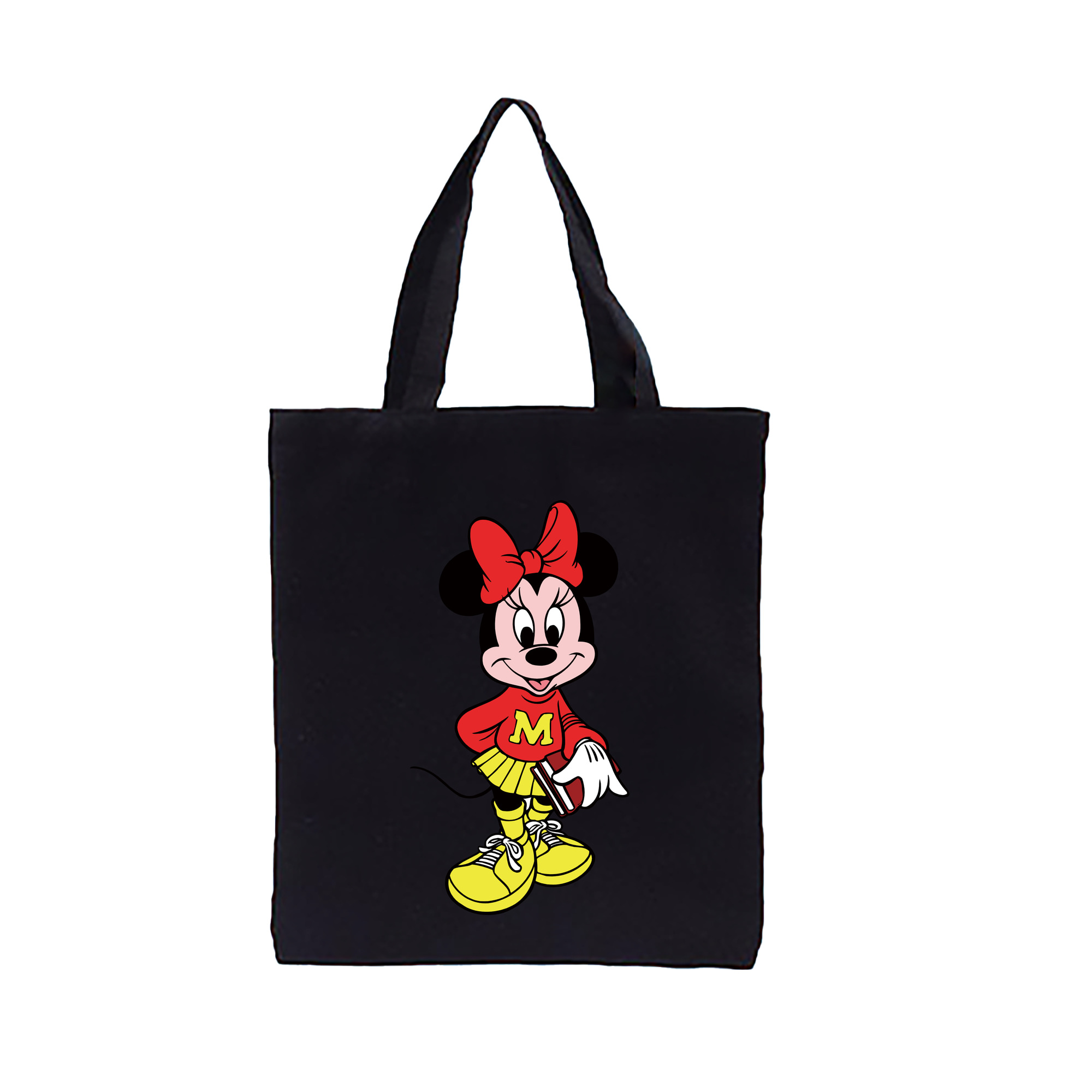 （画像用） ミッキーマウス Mickey Mouse 縦型キャンバス生地手提げバッグ　トートバッグ