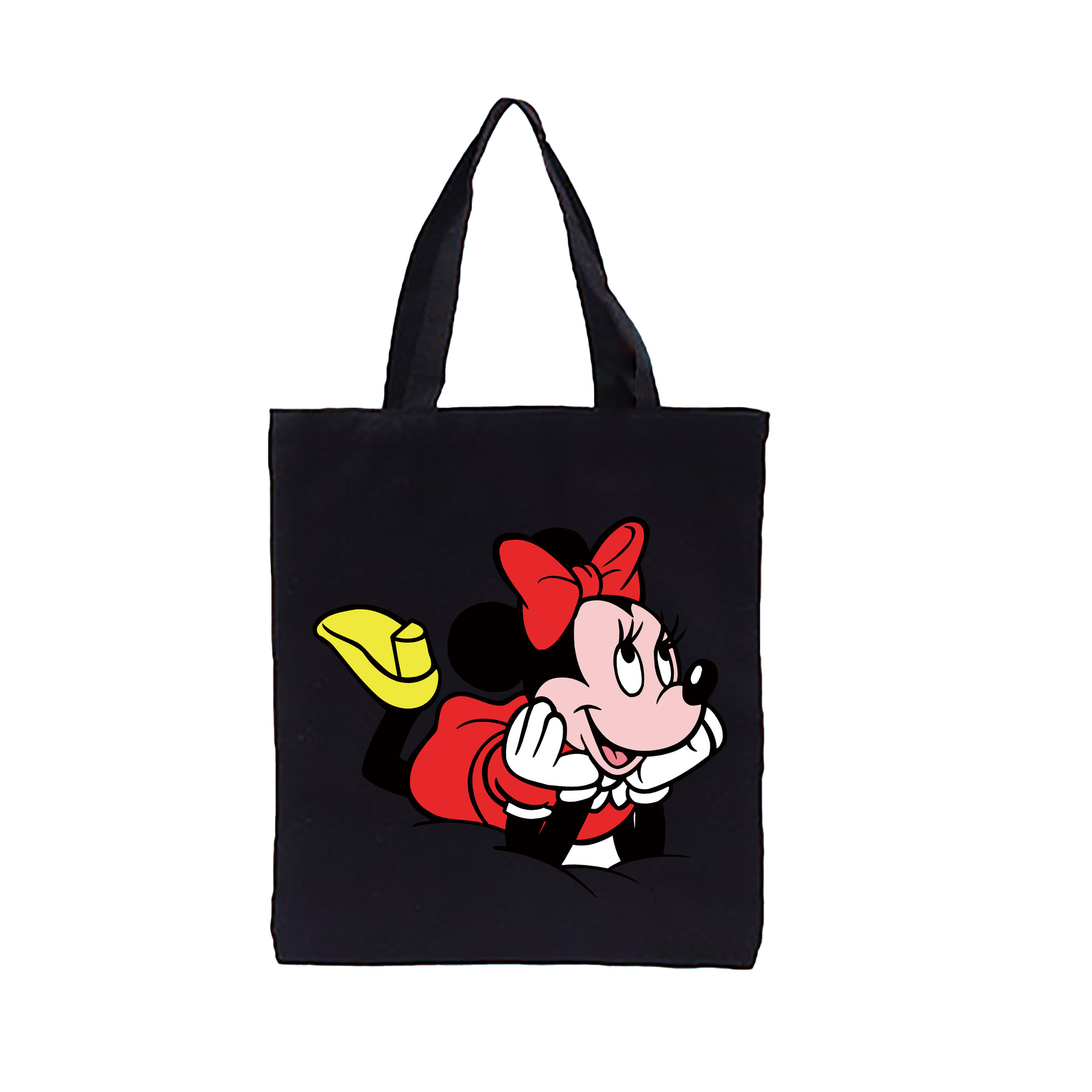 （画像用） ミッキーマウス Mickey Mouse 縦型キャンバス生地手提げバッグ　トートバッグ