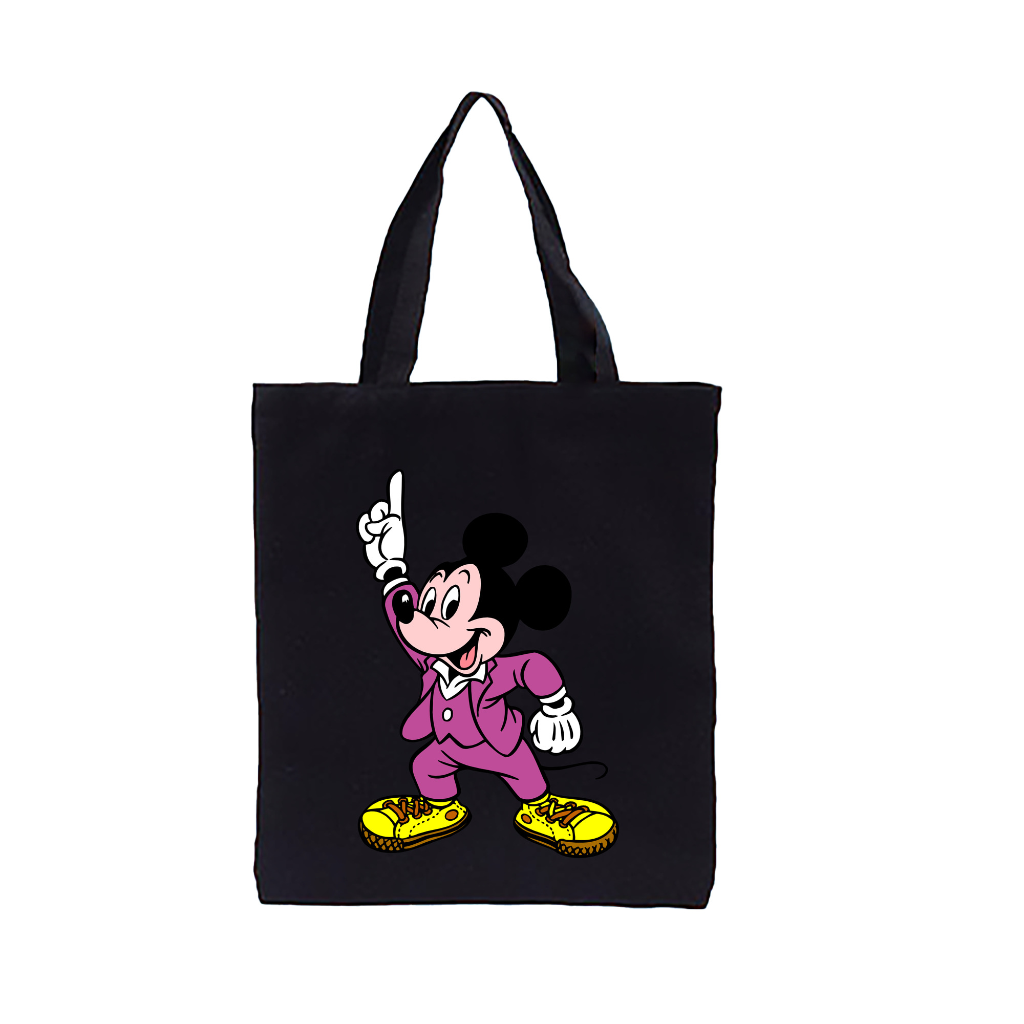 （画像用） ミッキーマウス Mickey Mouse 縦型キャンバス生地手提げバッグ　トートバッグ