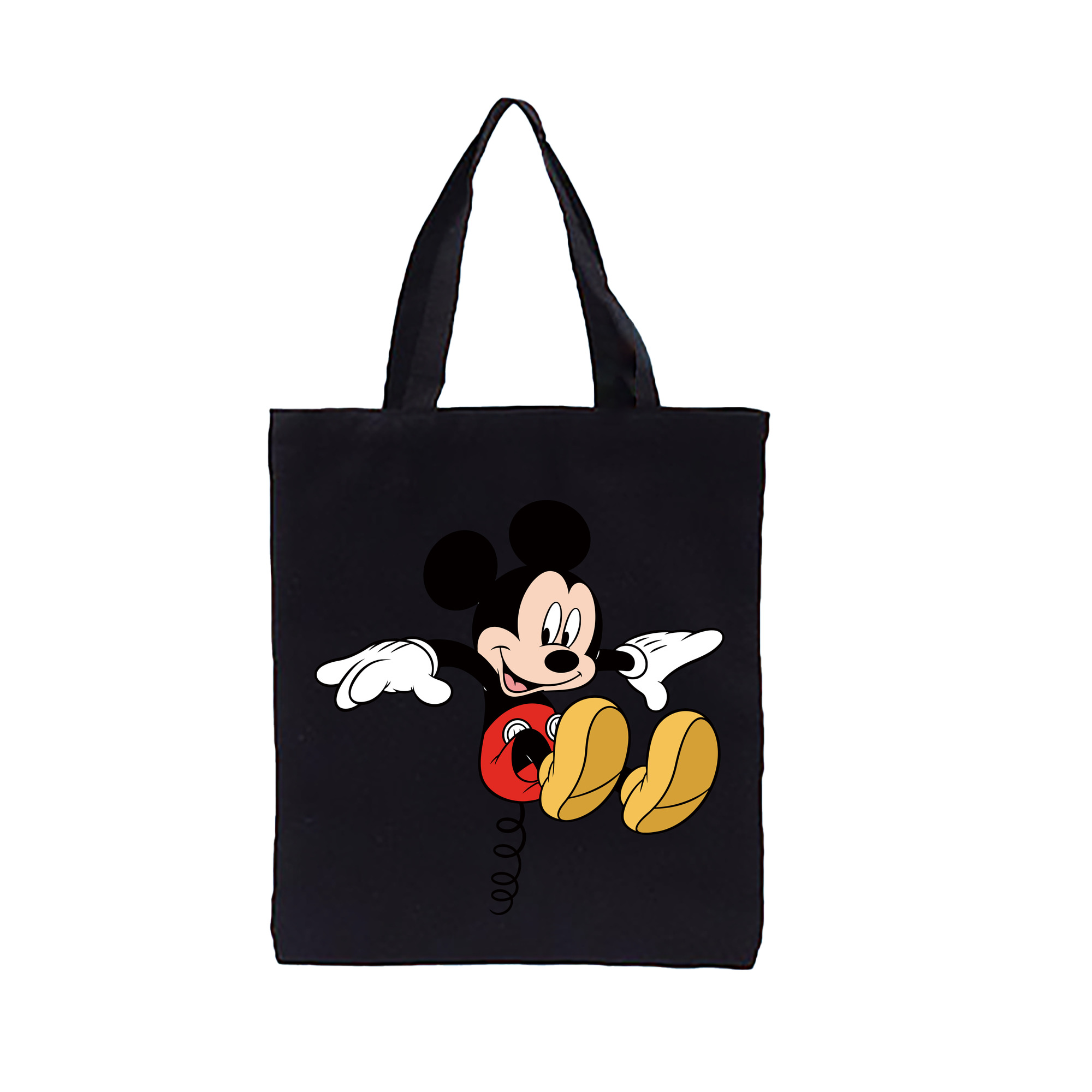 （画像用） ミッキーマウス Mickey Mouse 縦型キャンバス生地手提げバッグ　トートバッグ