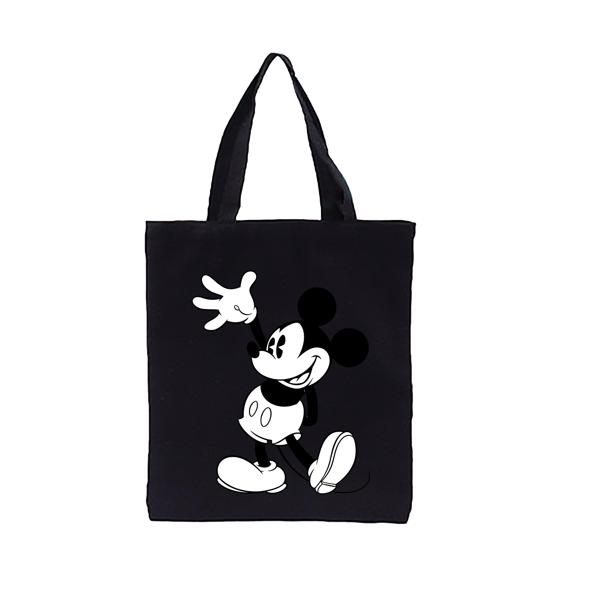 （画像用） ミッキーマウス Mickey Mouse 縦型キャンバス生地手提げバッグ　トートバッグ