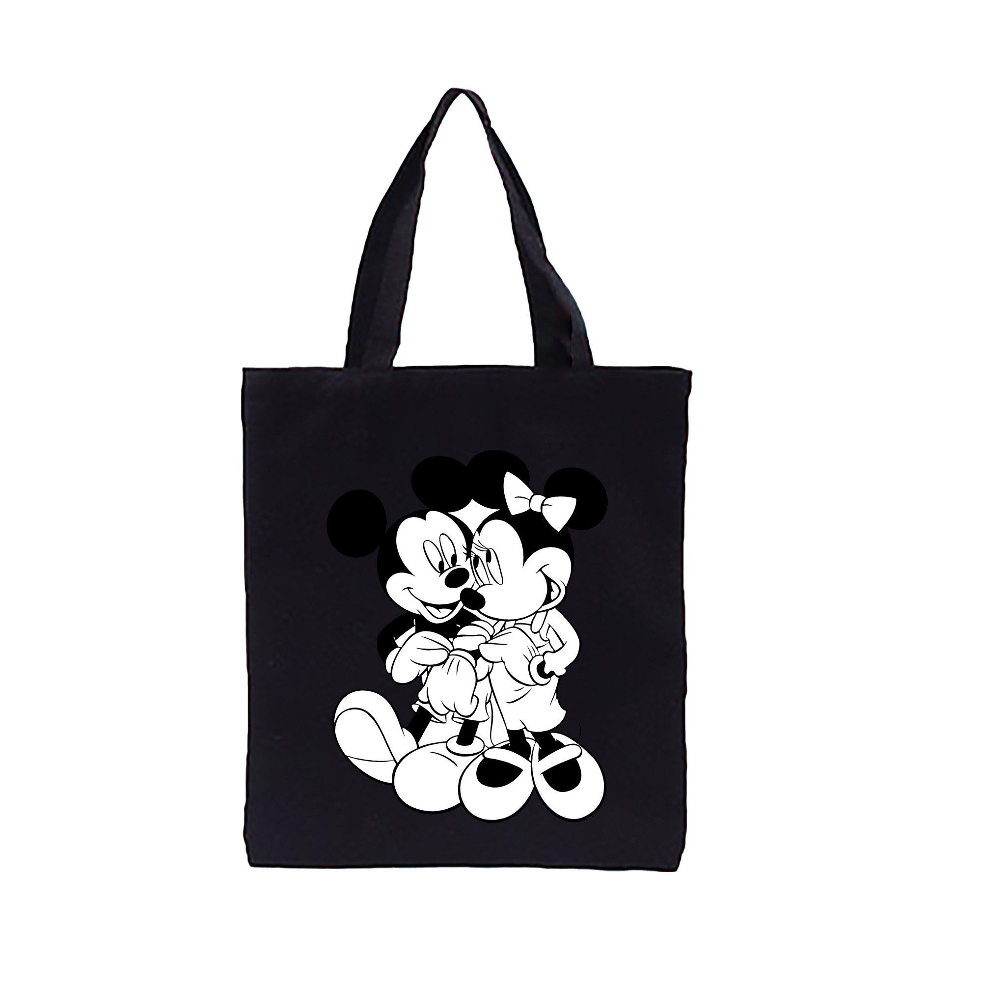 （画像用） ミッキーマウス Mickey Mouse 縦型キャンバス生地手提げバッグ　トートバッグ