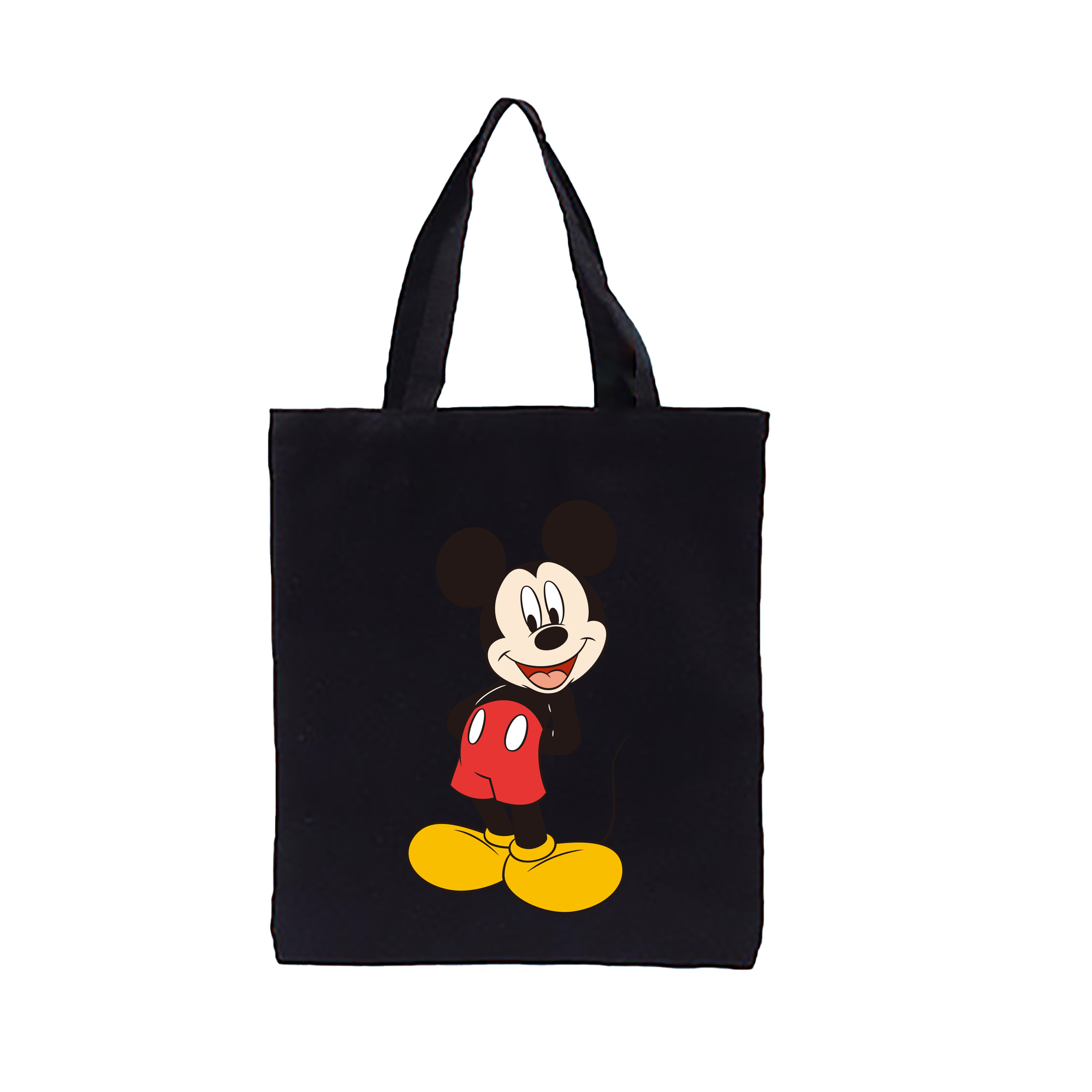 （画像用） ミッキーマウス Mickey Mouse 縦型キャンバス生地手提げバッグ　トートバッグ