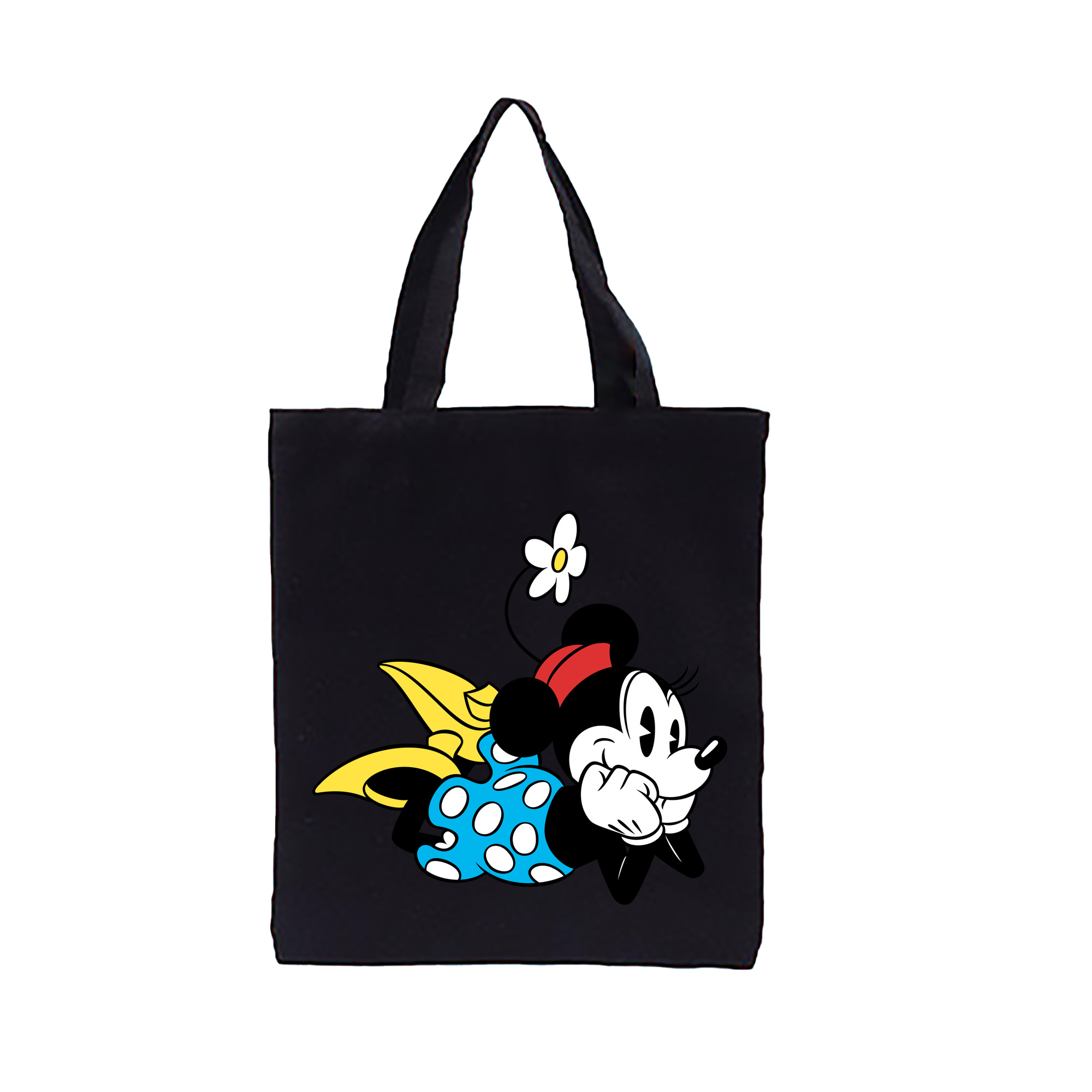 （画像用） ミッキーマウス Mickey Mouse 縦型キャンバス生地手提げバッグ　トートバッグ