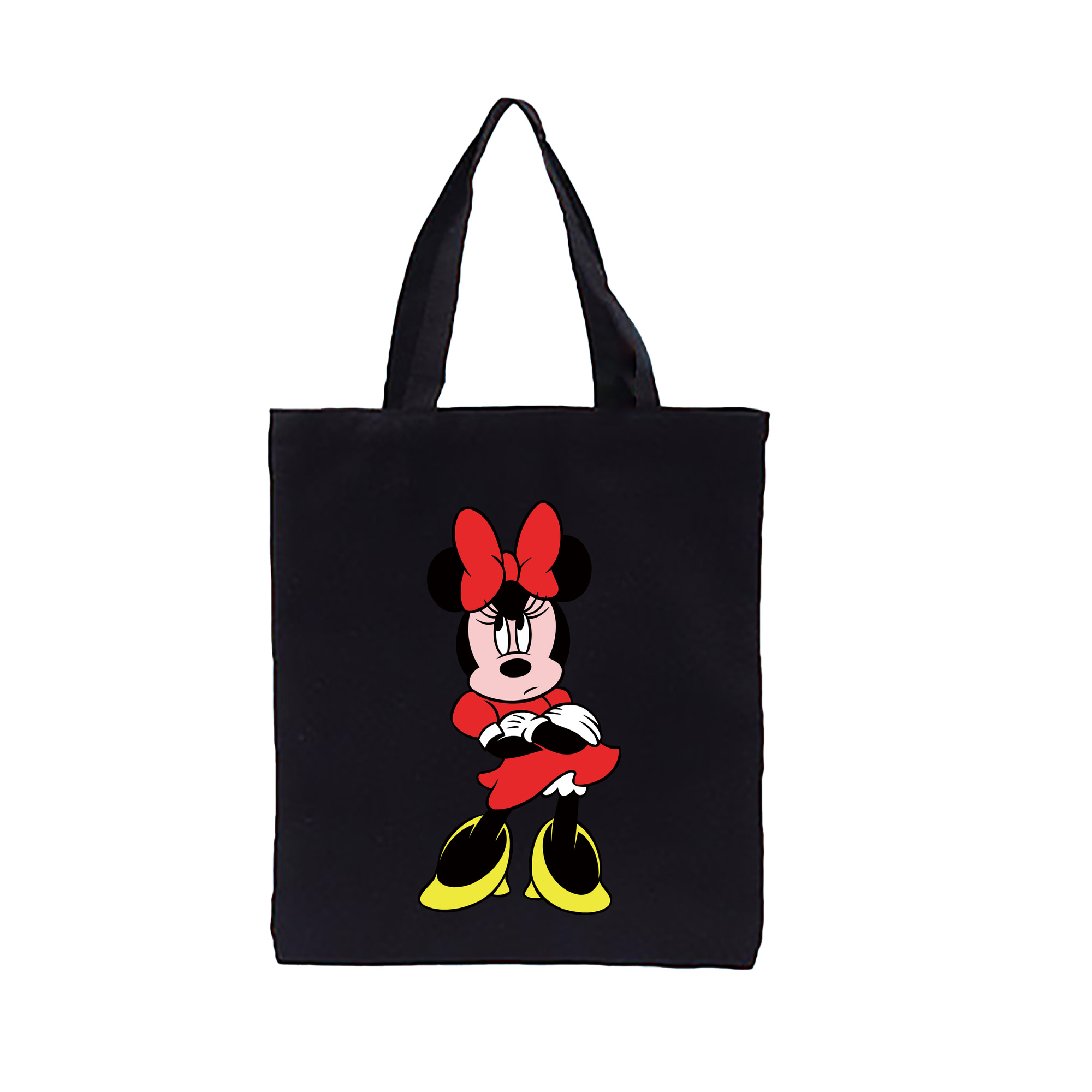 （画像用） ミッキーマウス Mickey Mouse 縦型キャンバス生地手提げバッグ　トートバッグ