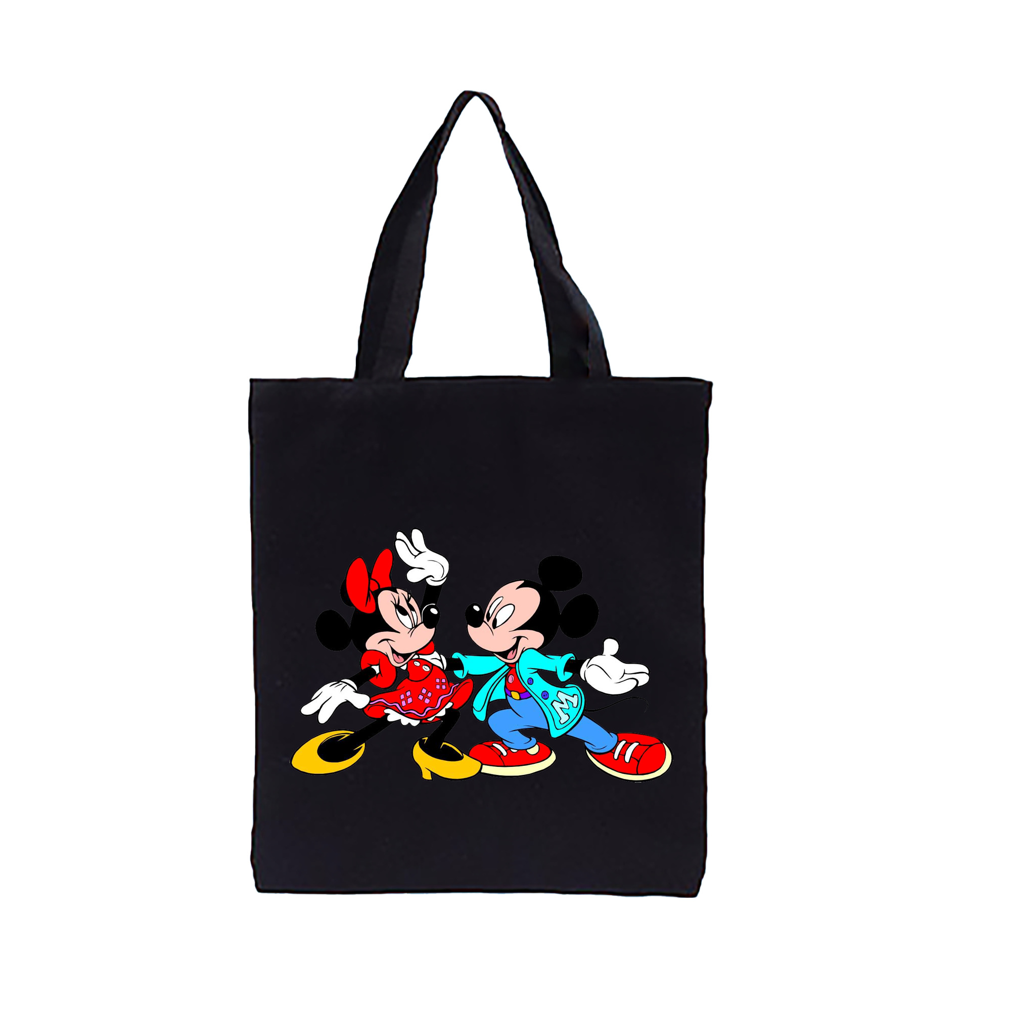 （画像用） ミッキーマウス Mickey Mouse 縦型キャンバス生地手提げバッグ　トートバッグ