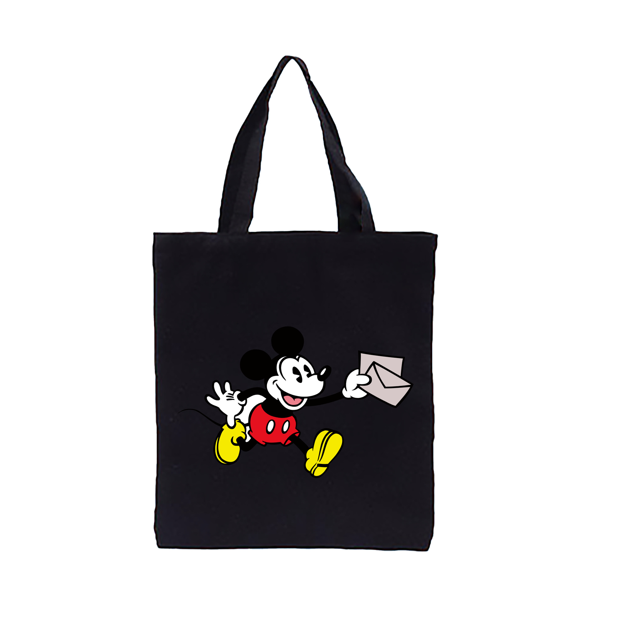 ミッキーマウス Mickey Mouse 縦型キャンバス生地手提げバッグ　トートバッグ