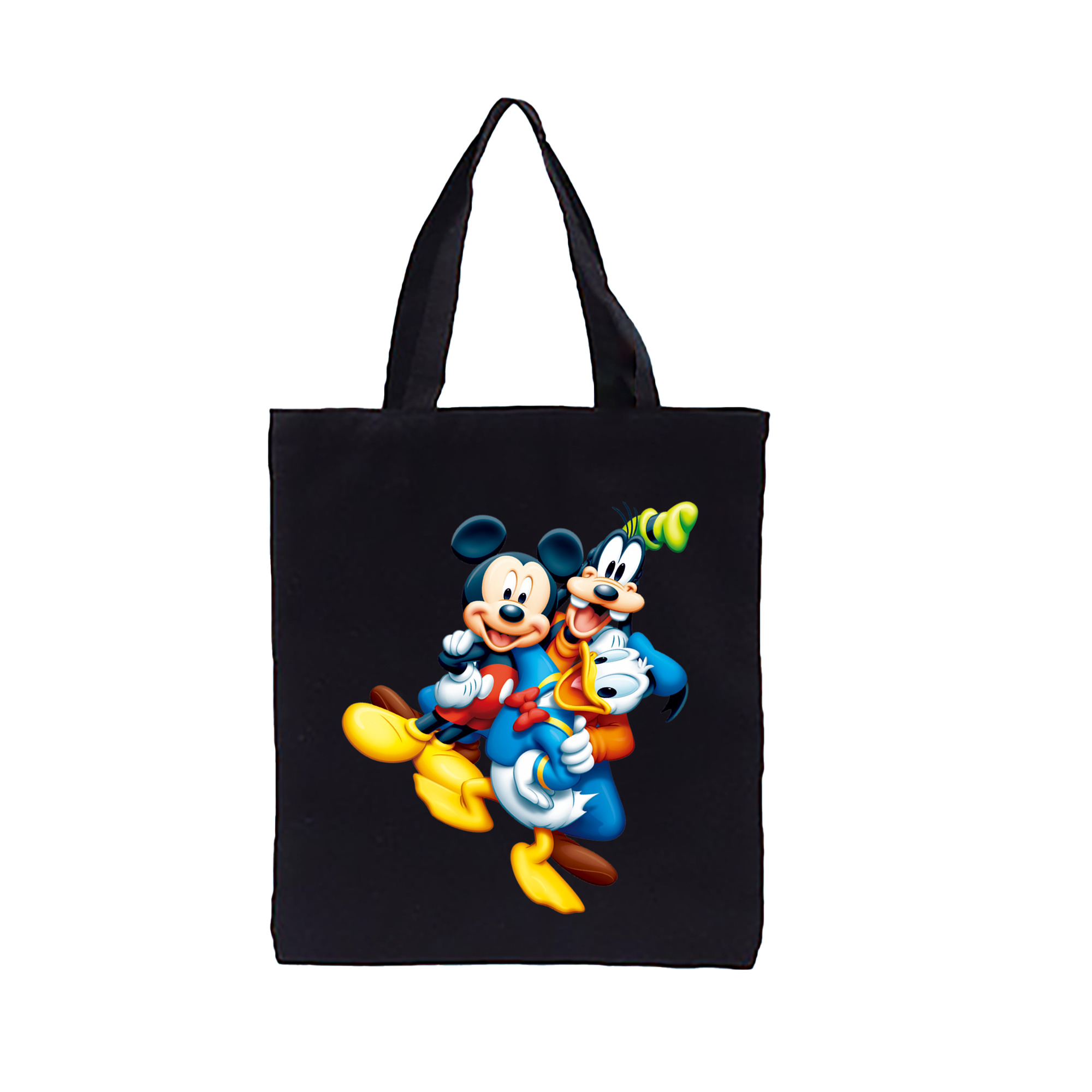 （画像用） ミッキーマウス Mickey Mouse 縦型キャンバス生地手提げバッグ　トートバッグ