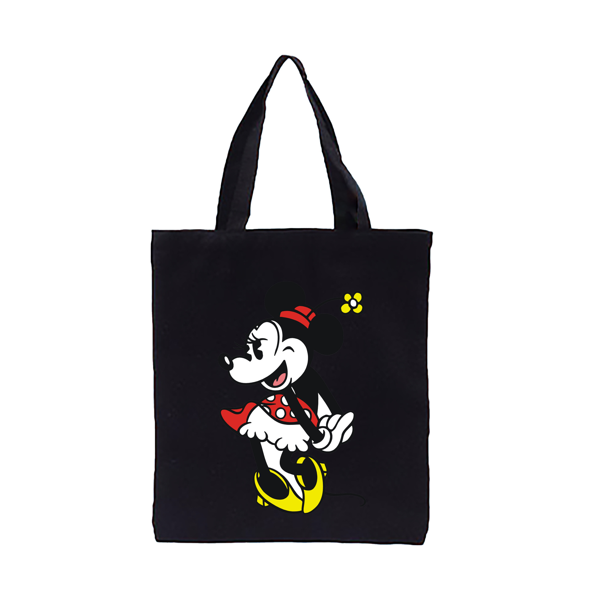 （画像用） ミッキーマウス Mickey Mouse 縦型キャンバス生地手提げバッグ　トートバッグ