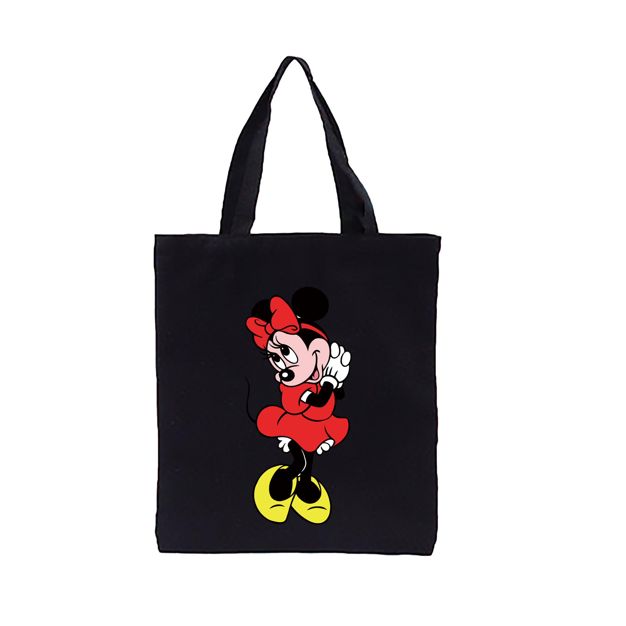 （画像用） ミッキーマウス Mickey Mouse 縦型キャンバス生地手提げバッグ　トートバッグ