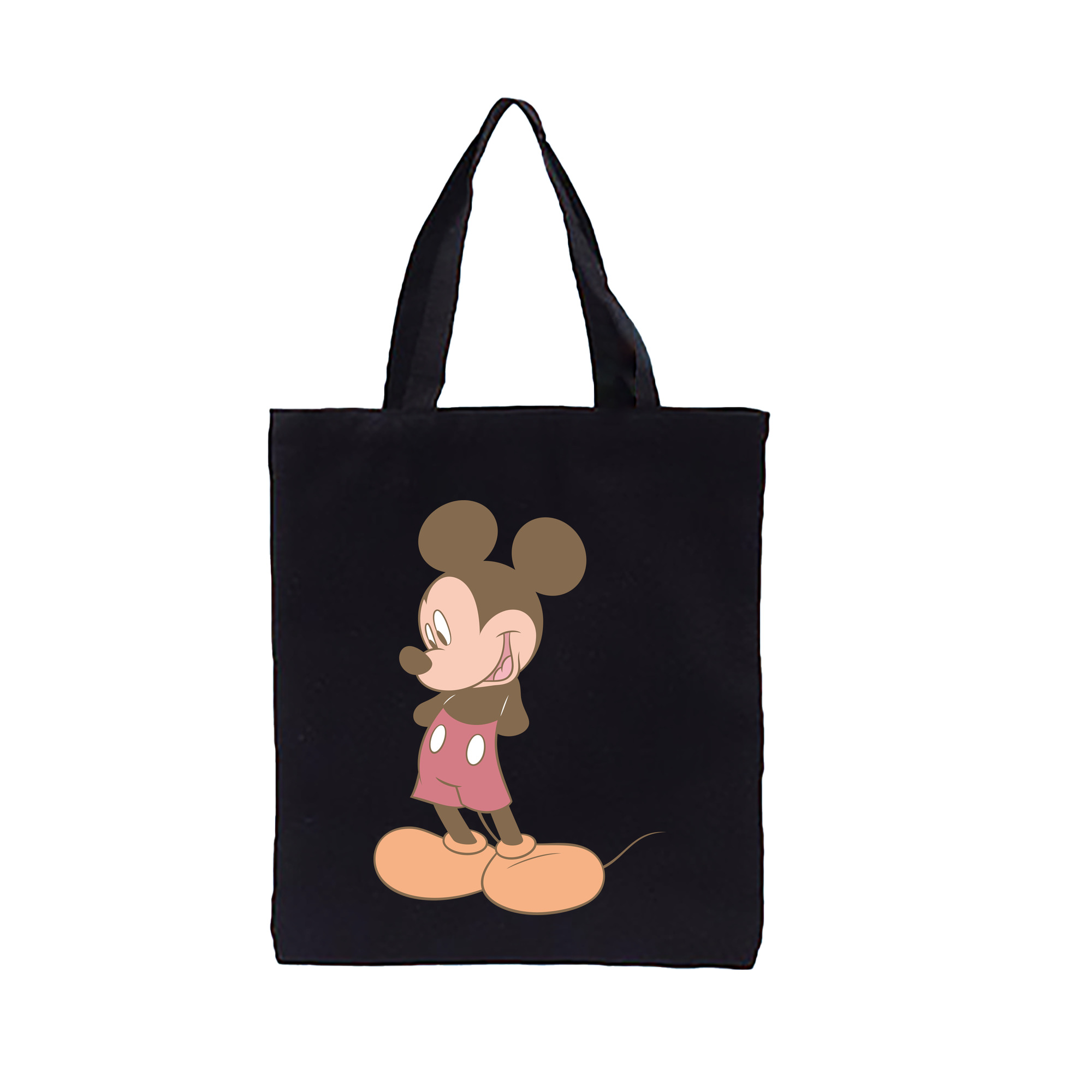 （画像用） ミッキーマウス Mickey Mouse 縦型キャンバス生地手提げバッグ　トートバッグ