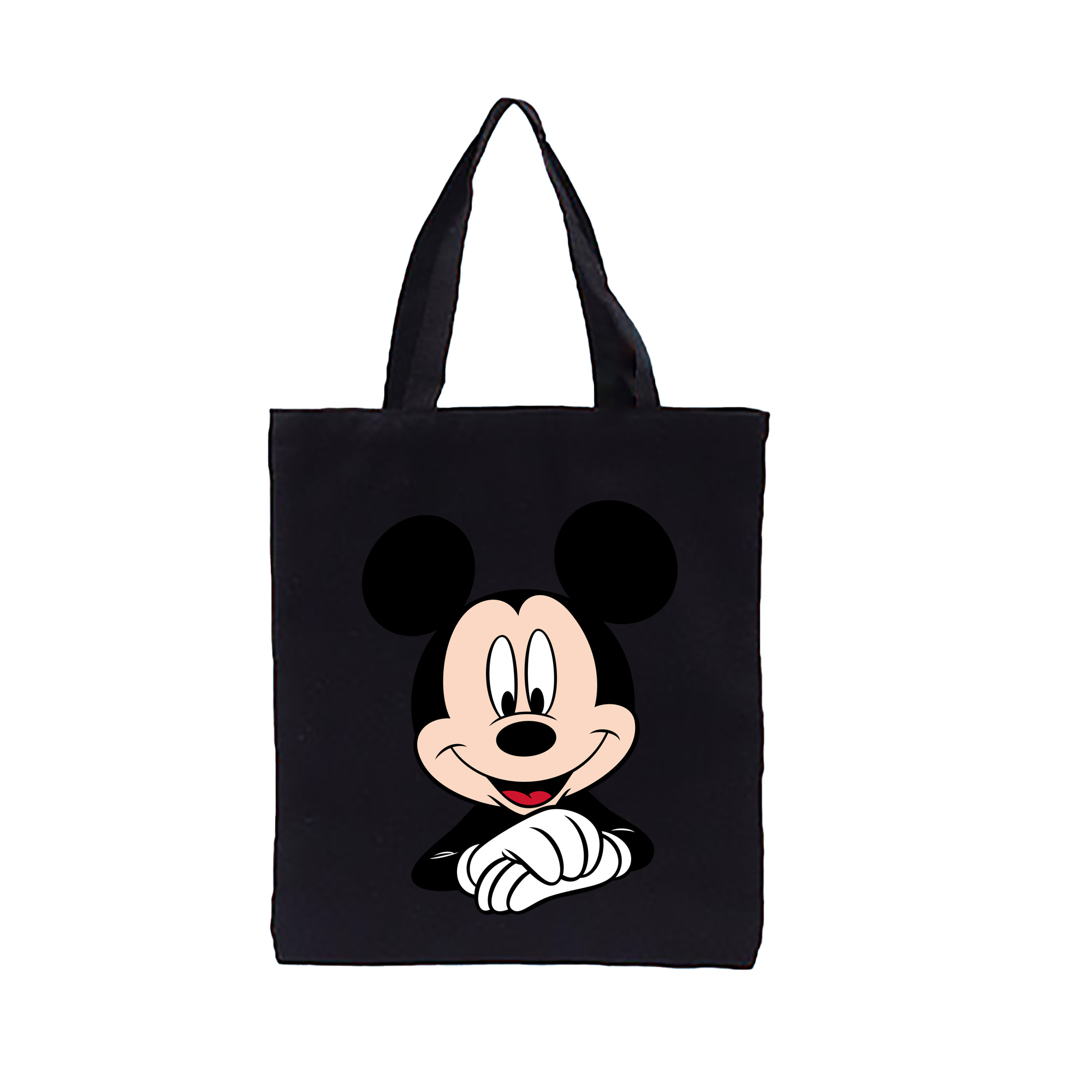 ミッキーマウス Mickey Mouse 縦型キャンバス生地手提げバッグ　トートバッグ