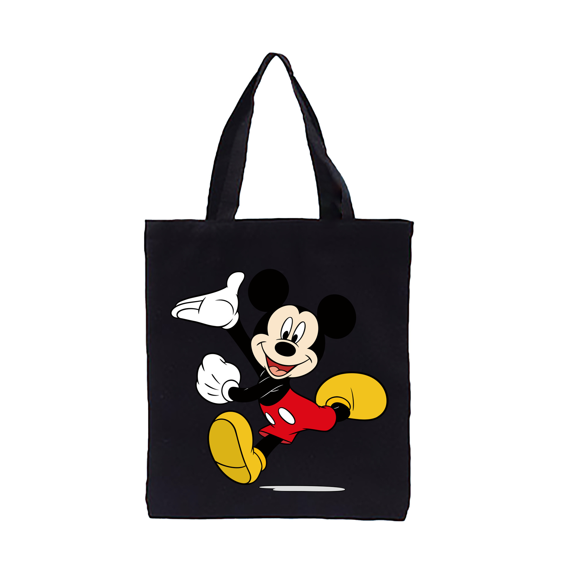 （画像用） ミッキーマウス Mickey Mouse 縦型キャンバス生地手提げバッグ　トートバッグ