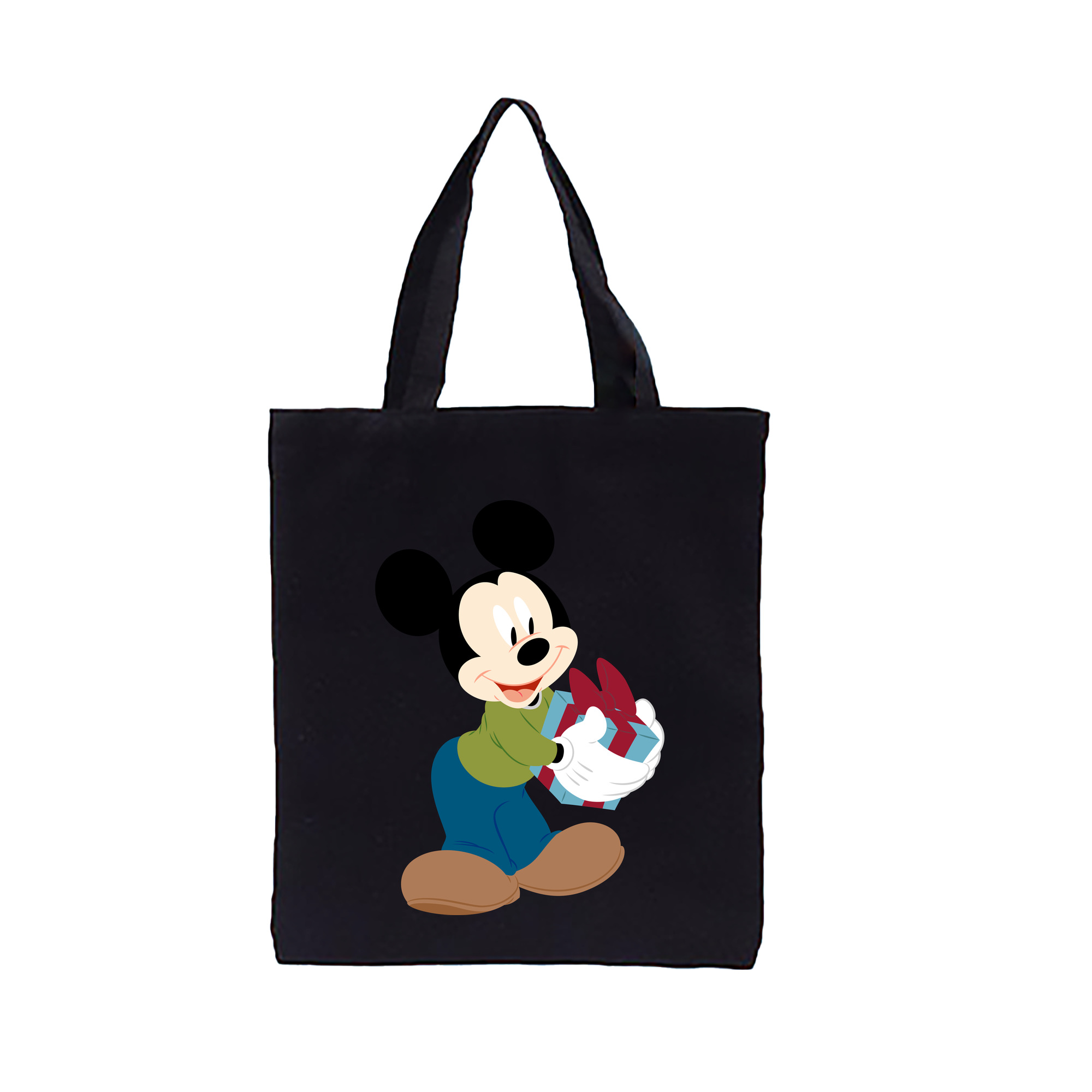 （画像用） ミッキーマウス Mickey Mouse 縦型キャンバス生地手提げバッグ　トートバッグ