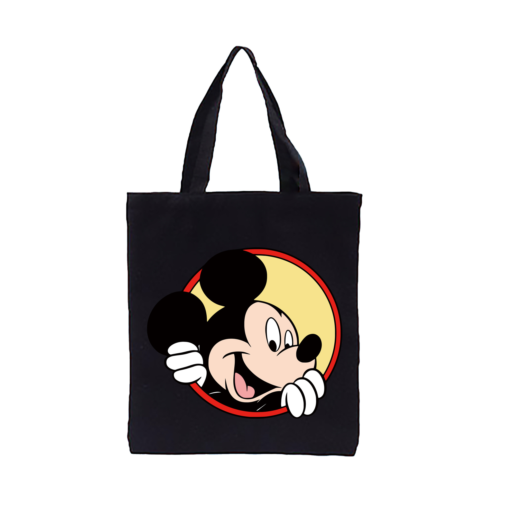 （画像用） ミッキーマウス Mickey Mouse 縦型キャンバス生地手提げバッグ　トートバッグ