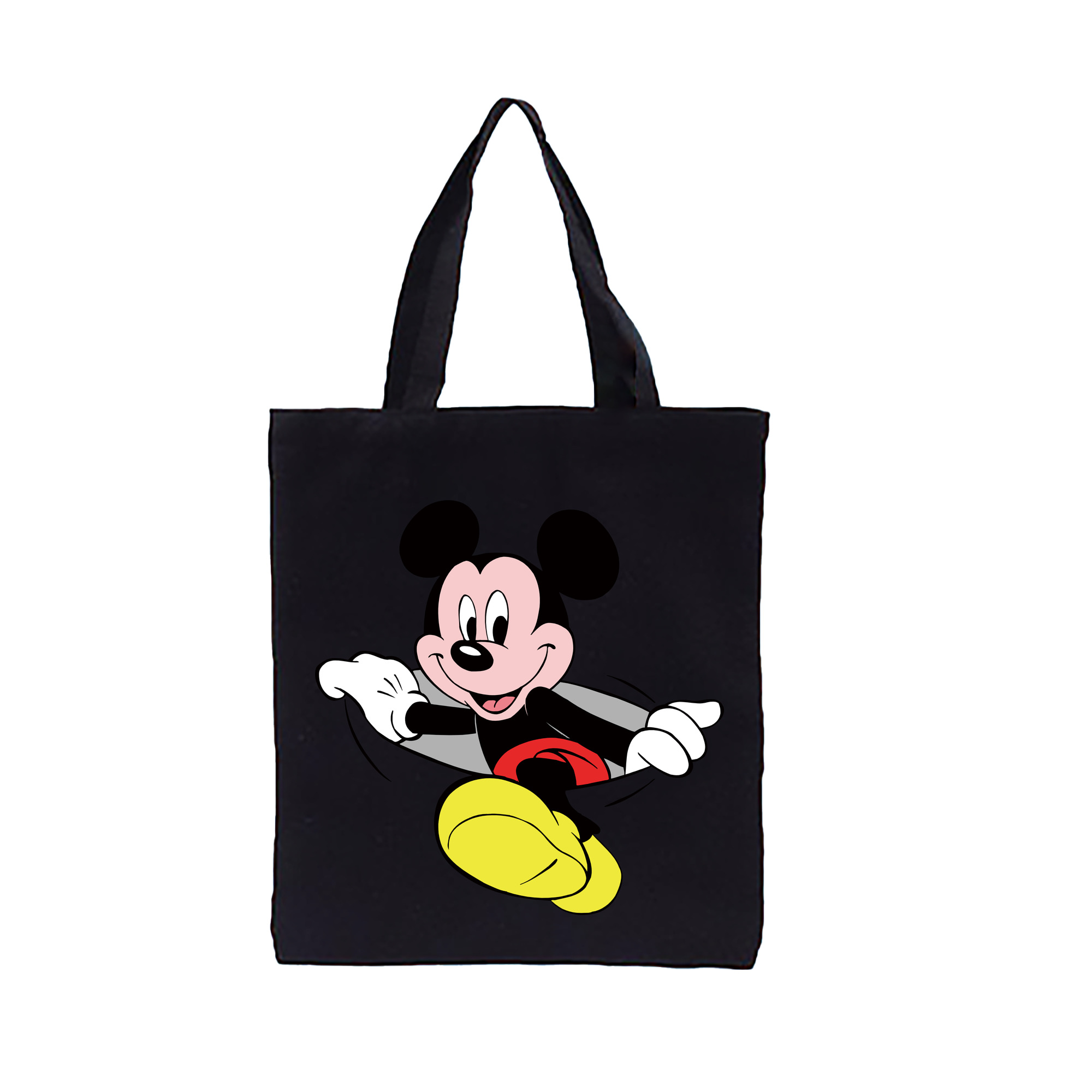 （画像用） ミッキーマウス Mickey Mouse 縦型キャンバス生地手提げバッグ　トートバッグ