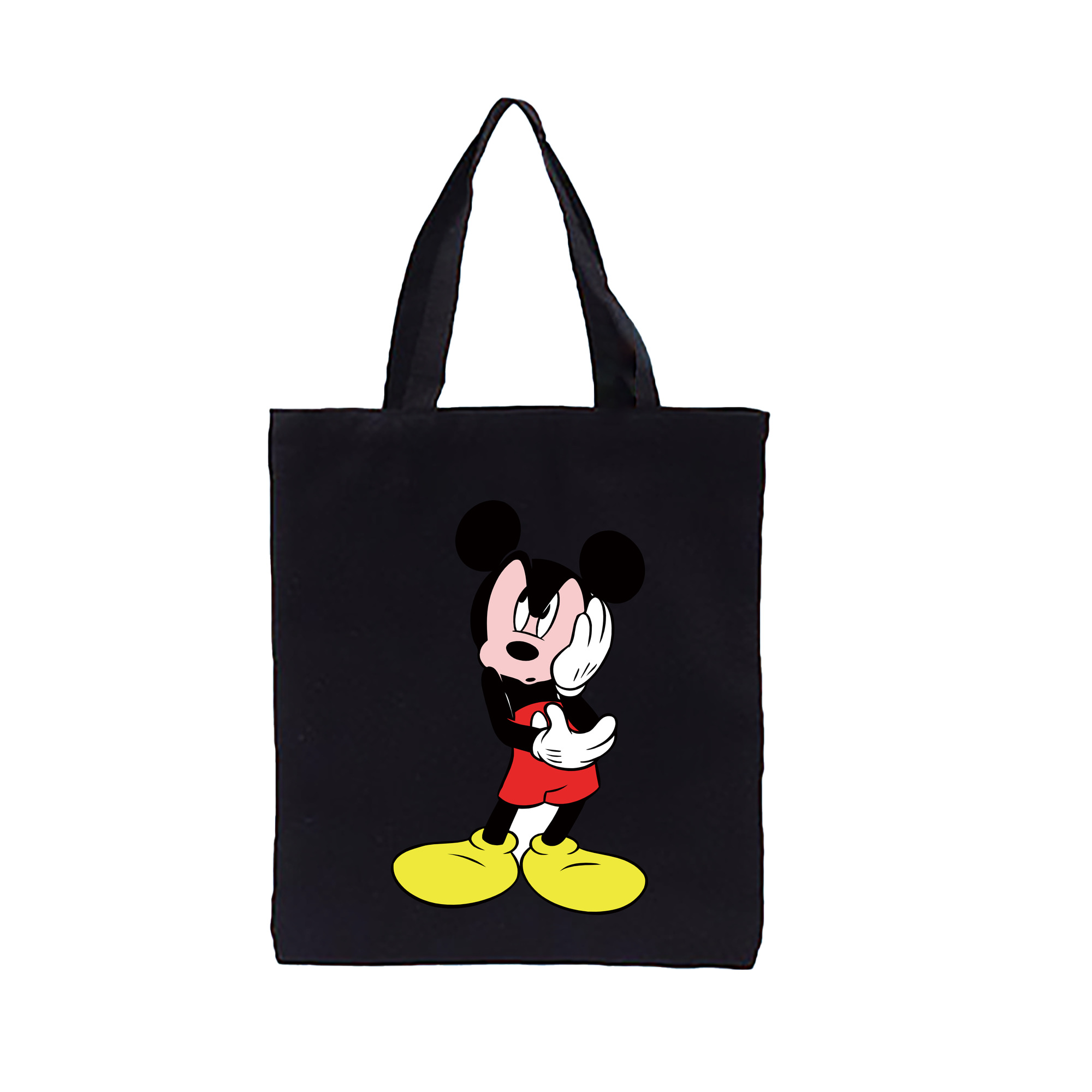 （画像用） ミッキーマウス Mickey Mouse 縦型キャンバス生地手提げバッグ　トートバッグ