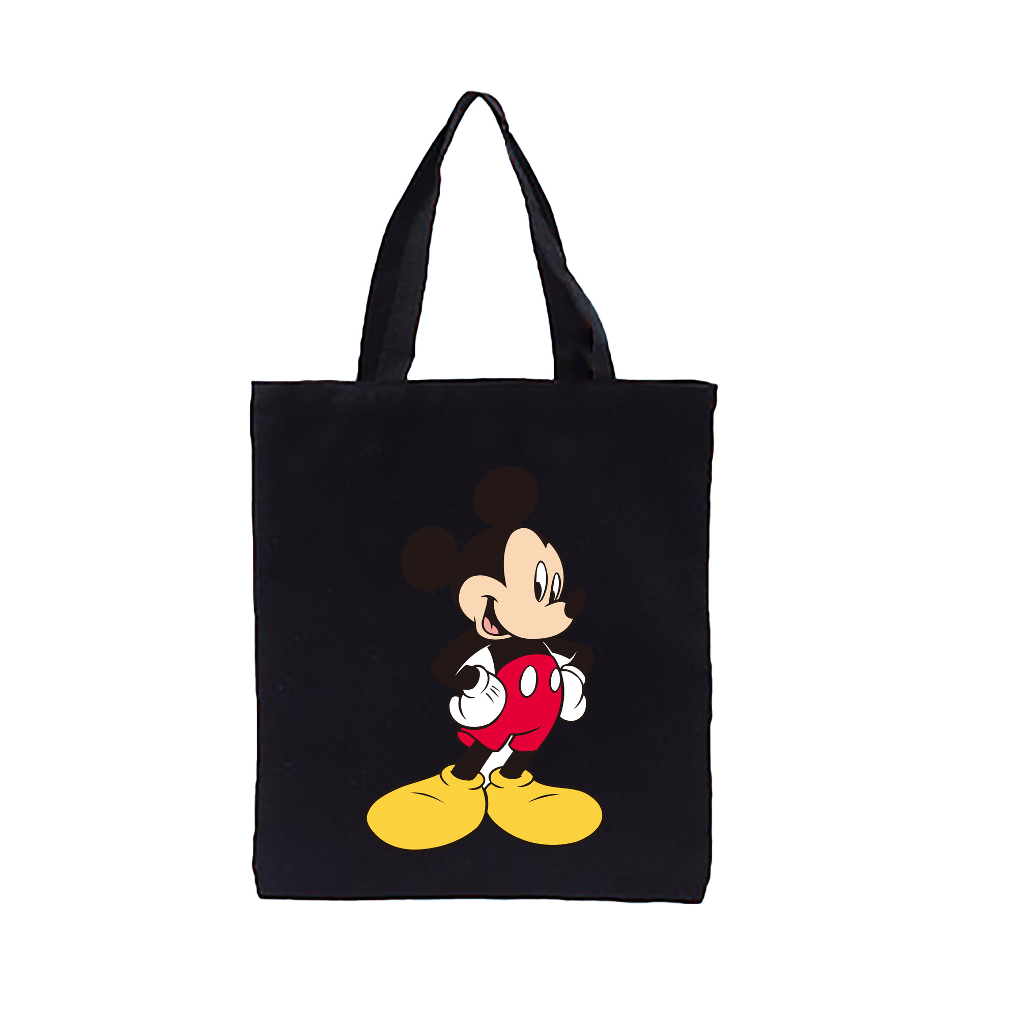 （画像用） ミッキーマウス Mickey Mouse 縦型キャンバス生地手提げバッグ　トートバッグ