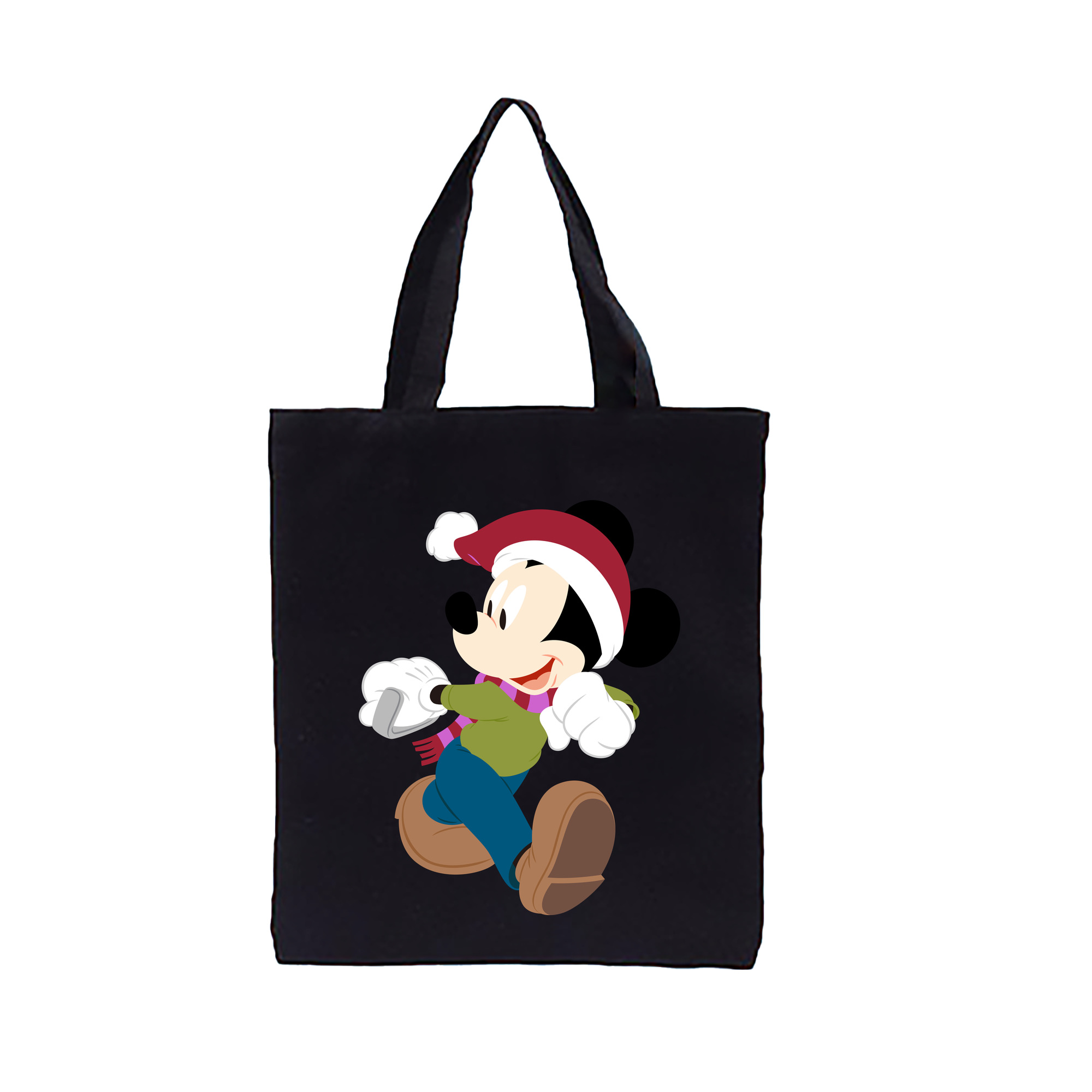 （画像用） ミッキーマウス Mickey Mouse 縦型キャンバス生地手提げバッグ　トートバッグ
