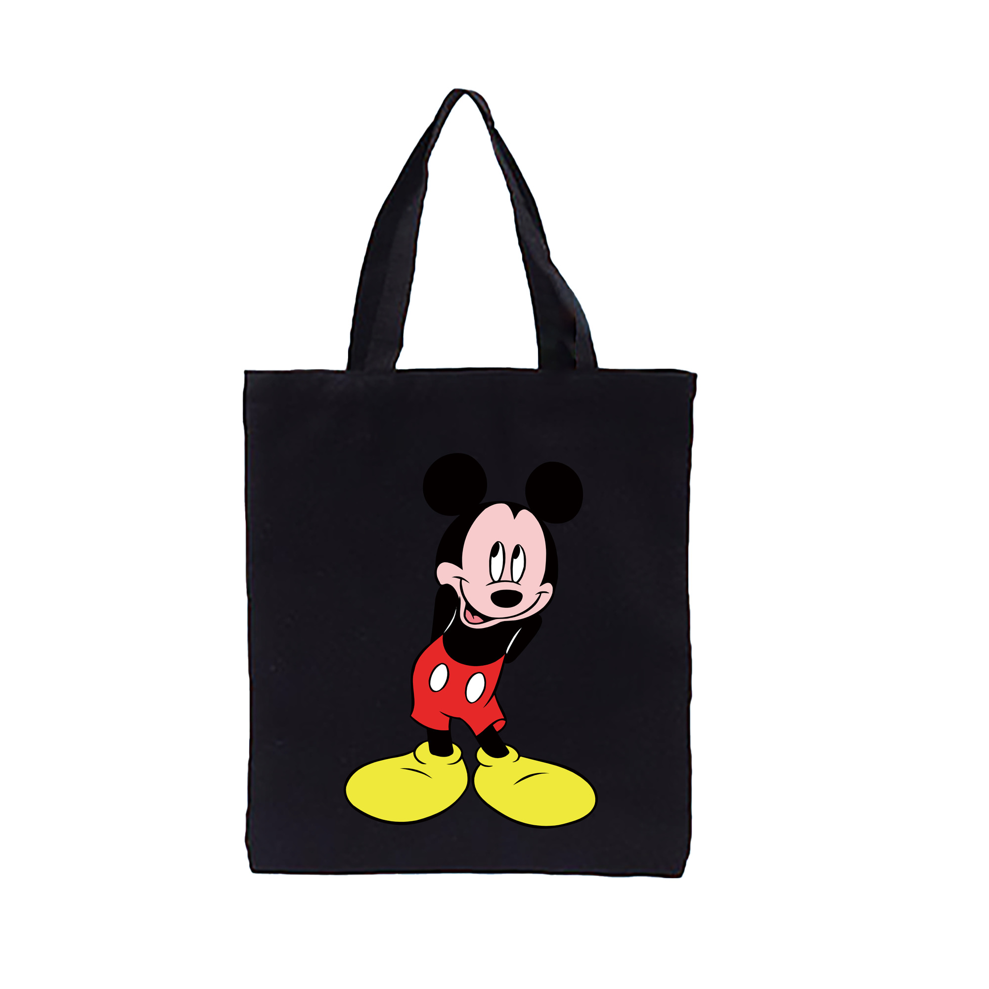 （画像用） ミッキーマウス Mickey Mouse 縦型キャンバス生地手提げバッグ　トートバッグ