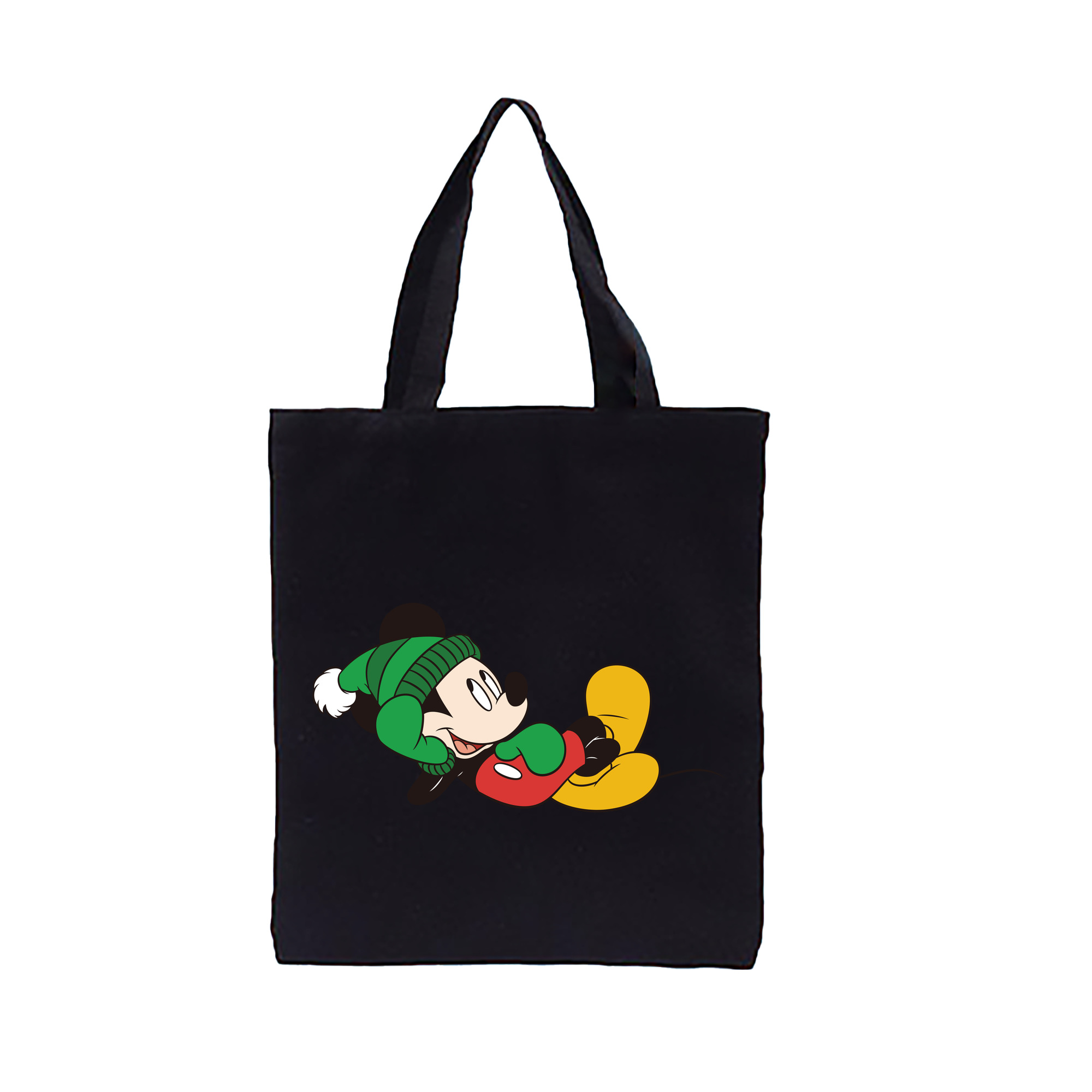 （画像用） ミッキーマウス Mickey Mouse 縦型キャンバス生地手提げバッグ　トートバッグ