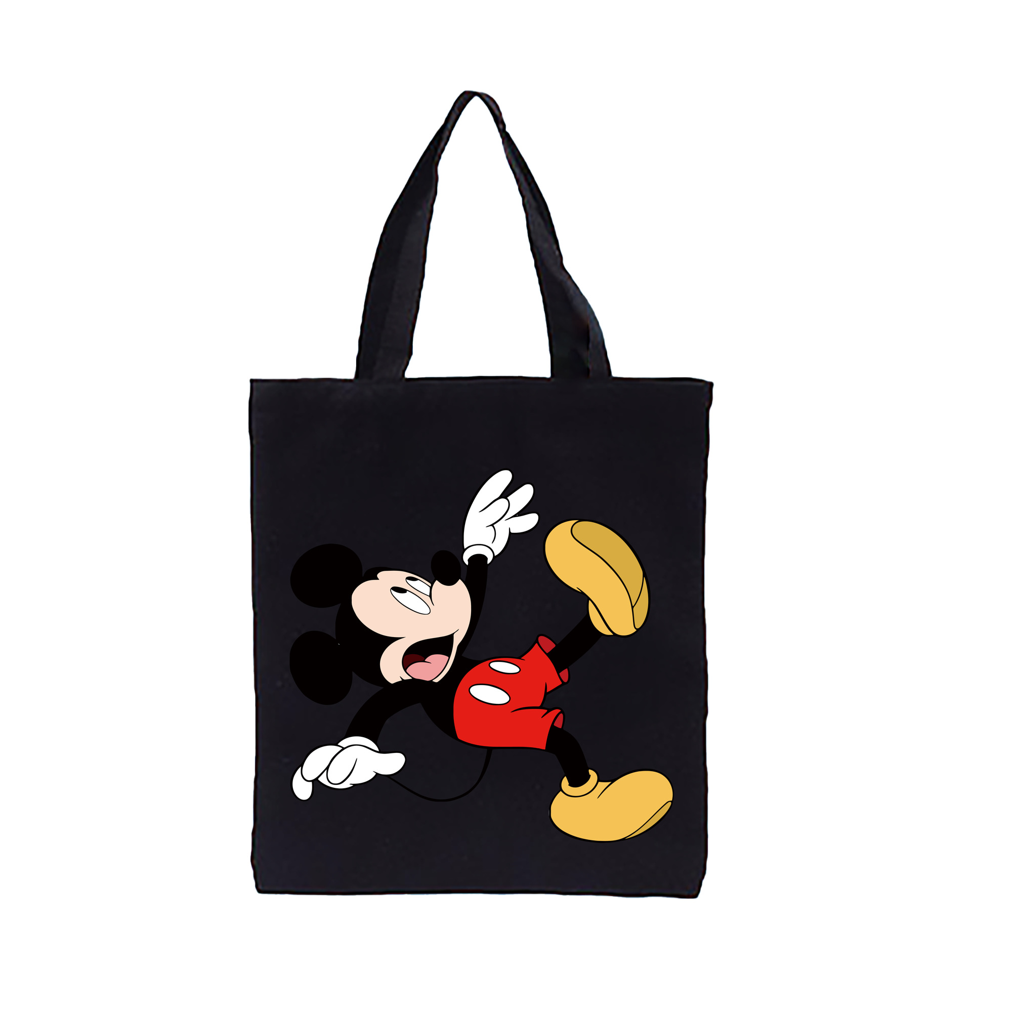 （画像用） ミッキーマウス Mickey Mouse 縦型キャンバス生地手提げバッグ　トートバッグ