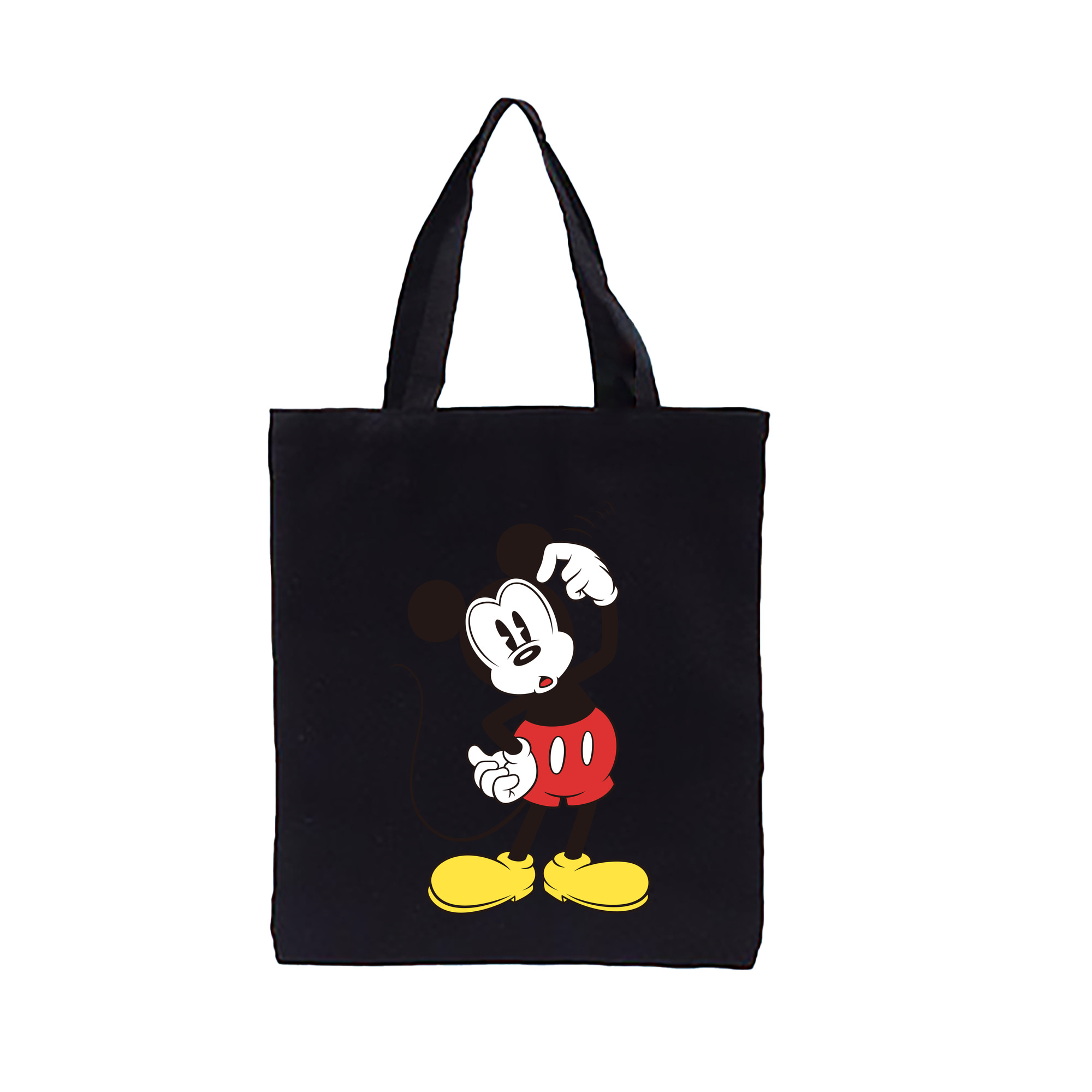 （画像用） ミッキーマウス Mickey Mouse 縦型キャンバス生地手提げバッグ　トートバッグ