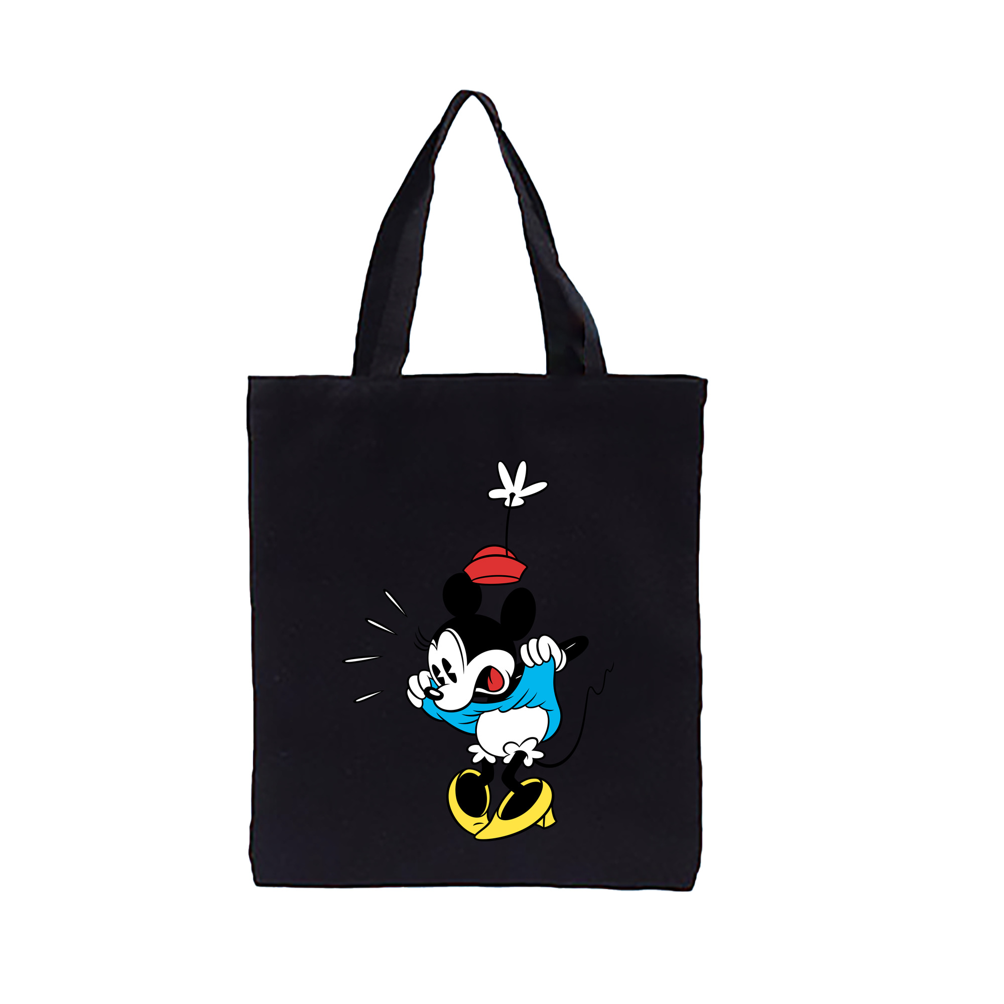 （画像用） ミッキーマウス Mickey Mouse 縦型キャンバス生地手提げバッグ　トートバッグ