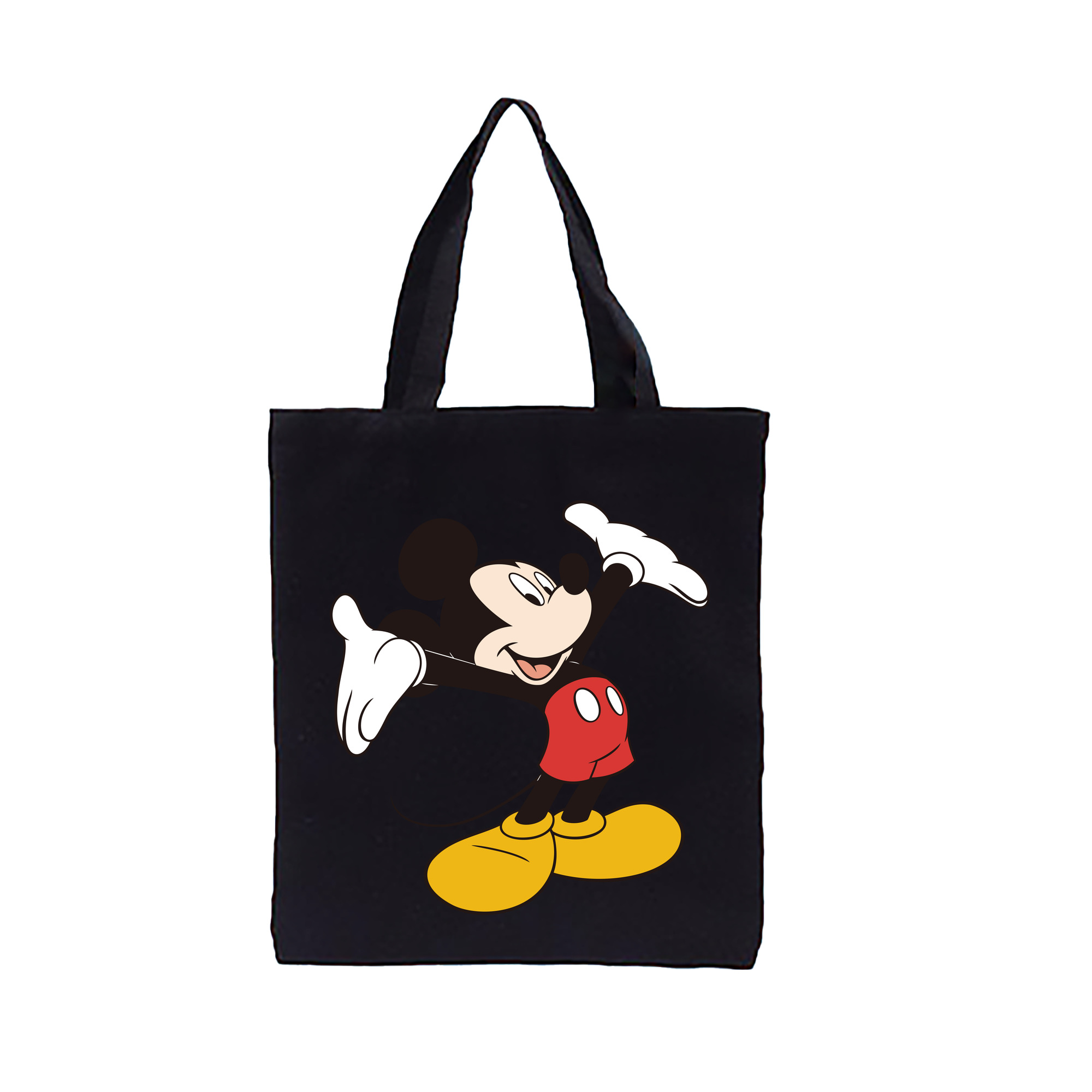 （画像用） ミッキーマウス Mickey Mouse 縦型キャンバス生地手提げバッグ　トートバッグ