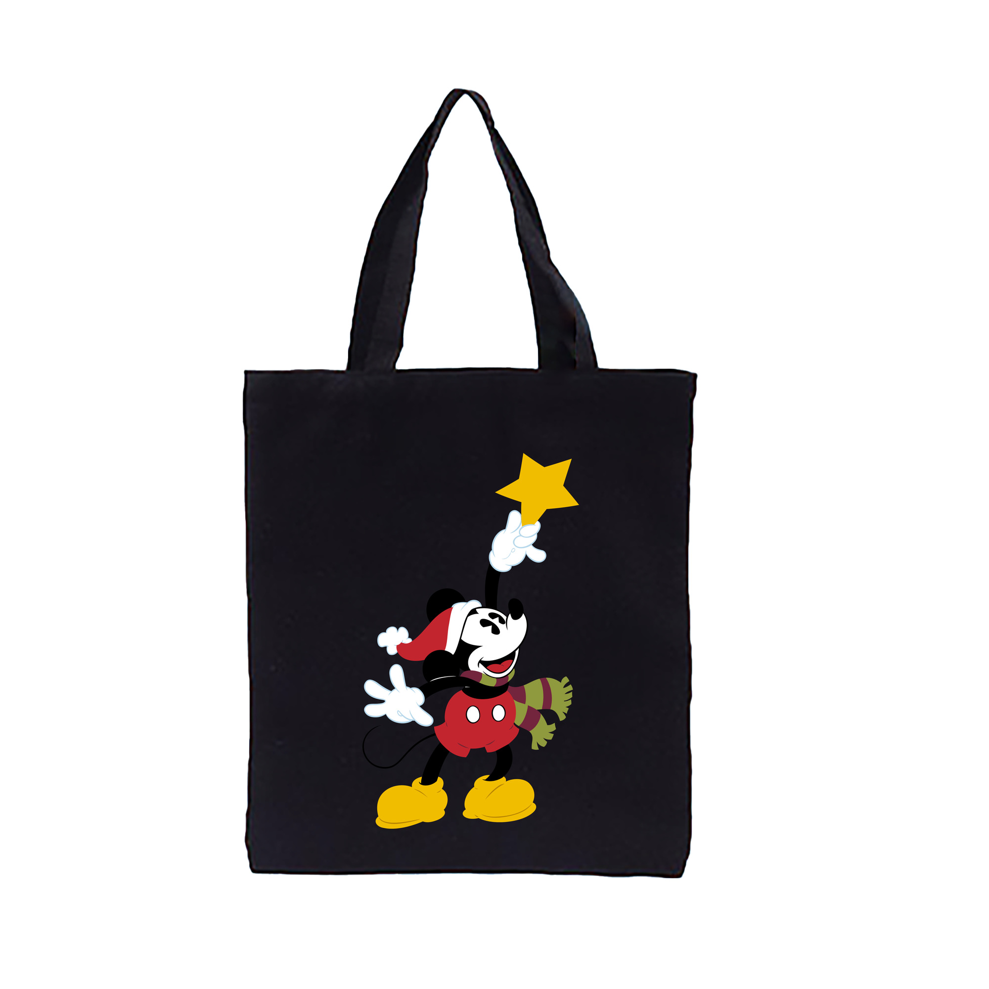 （画像用） ミッキーマウス Mickey Mouse 縦型キャンバス生地手提げバッグ　トートバッグ